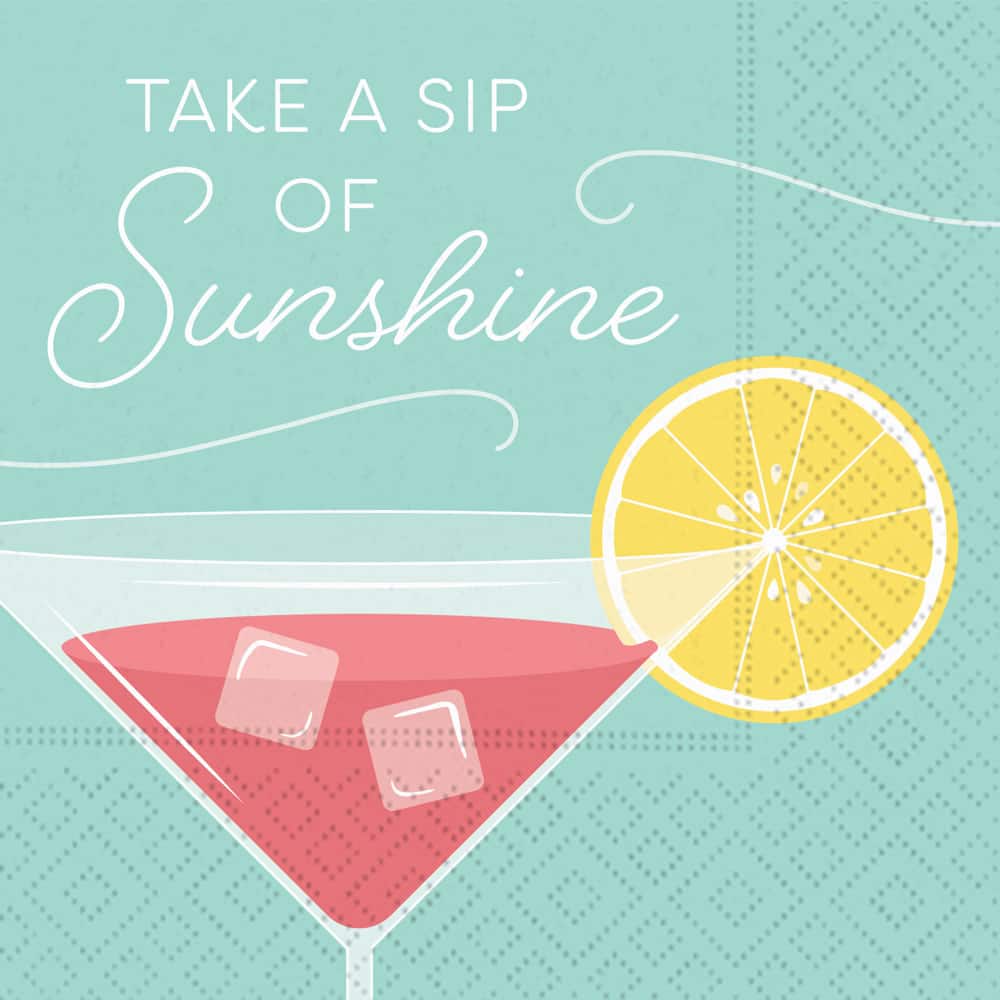 JAM Paper Sip of Sunshine Cocktail Napkins, 40ct.