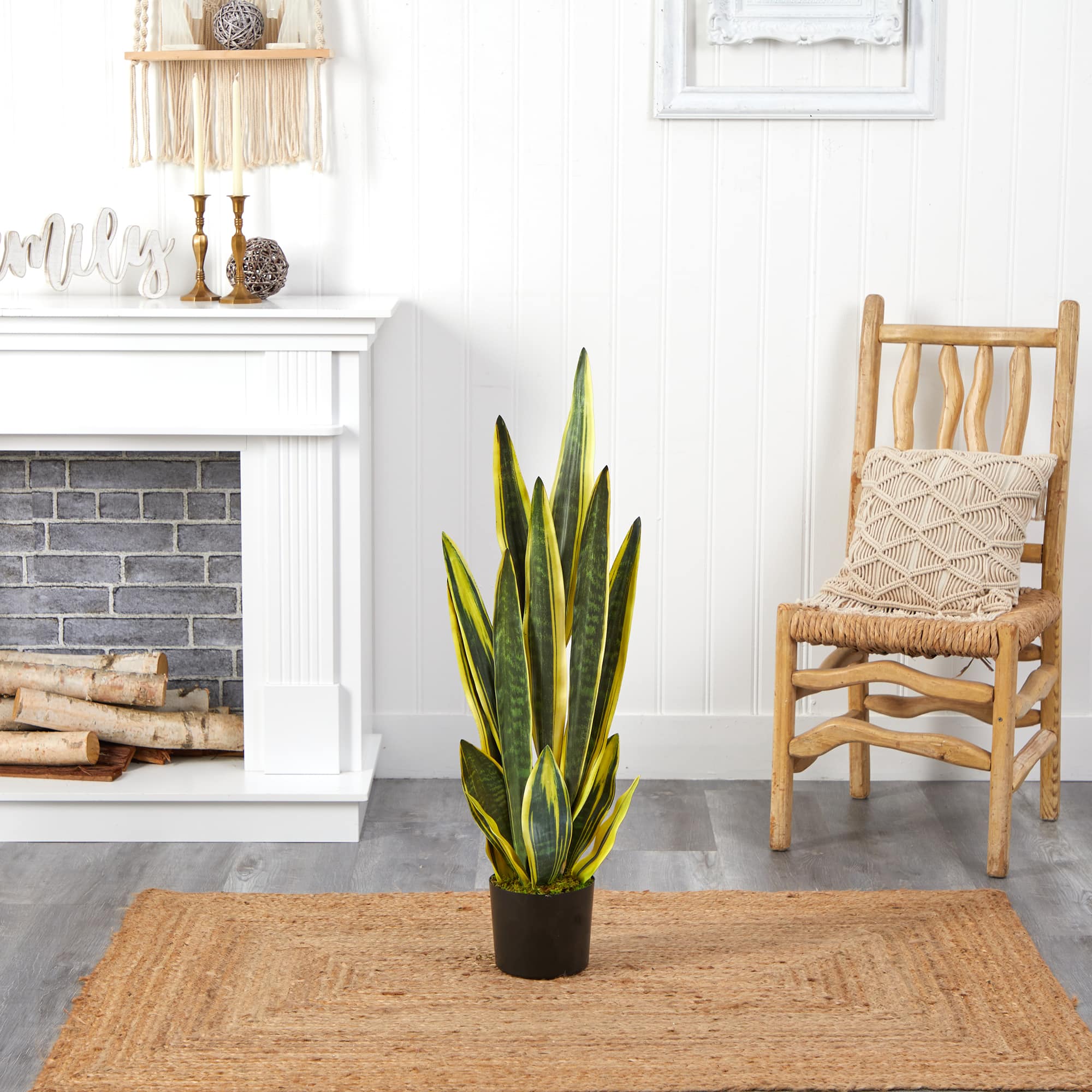 3ft. Potted Artificial Snake Plant 