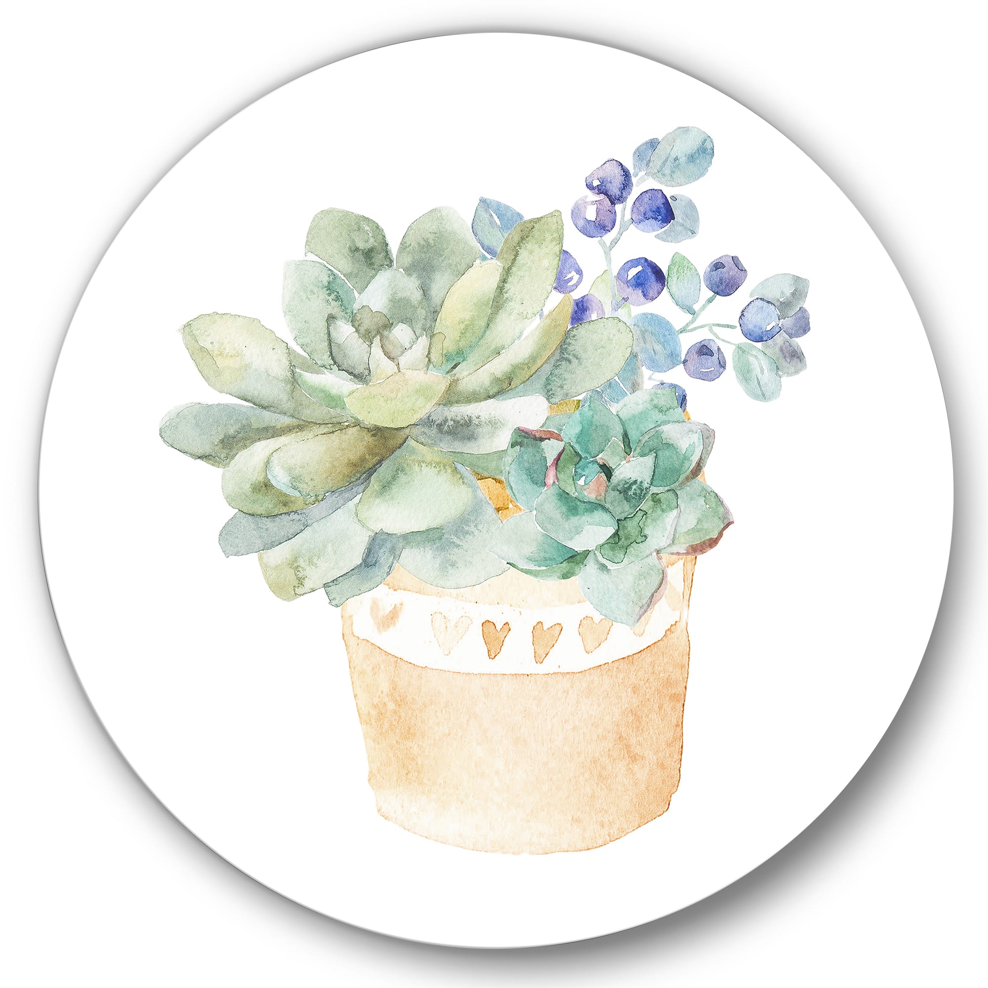 Designart - Succulent Flower In Terracotta Pot II