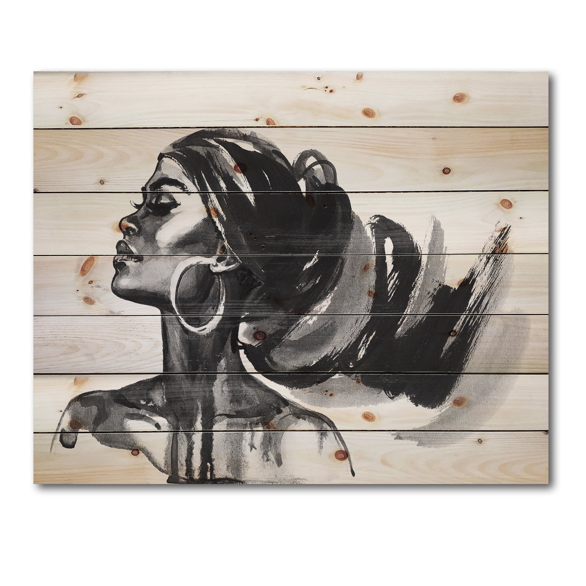Designart - Monochrome Portrait of African American Woman IV