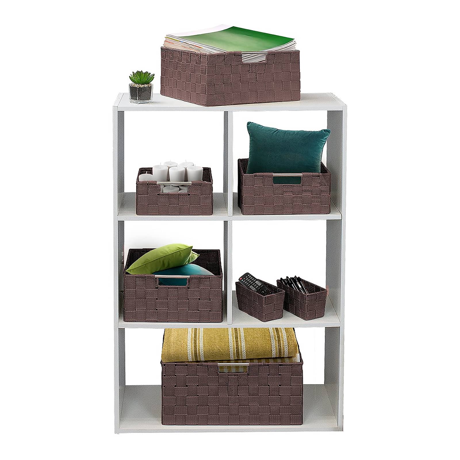 Sorbus 7-Piece Stackable Tote Basket Set with Handles