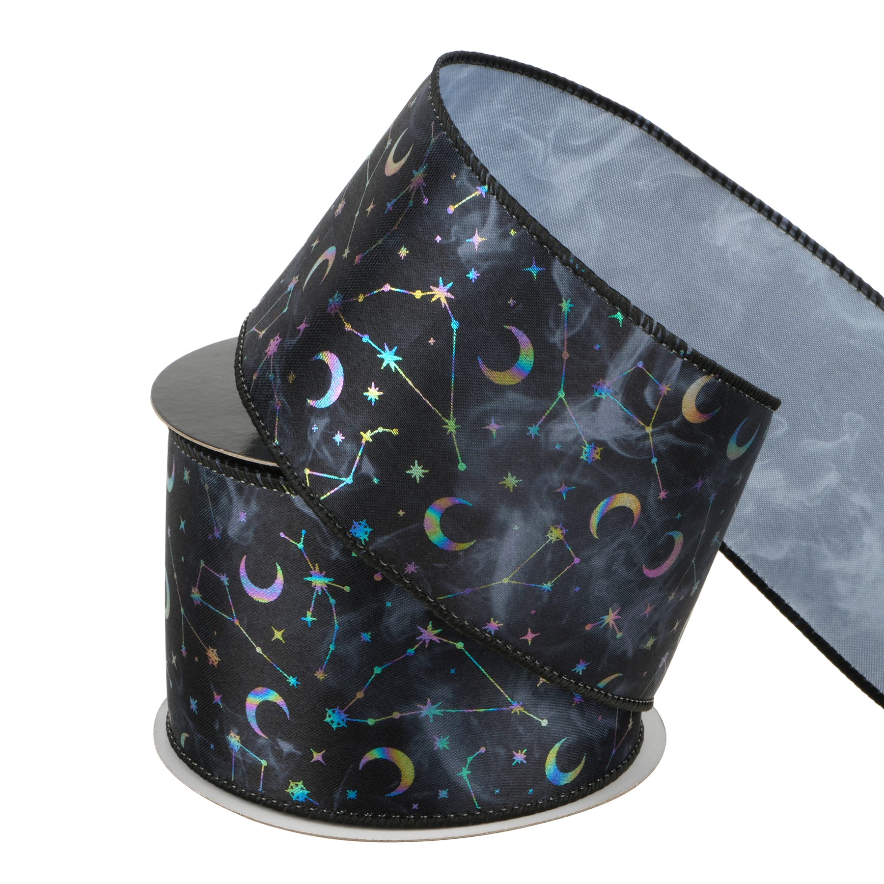 2.5" x 6.6yd. Black Foil Sky Wired Ribbon by Celebrate It®