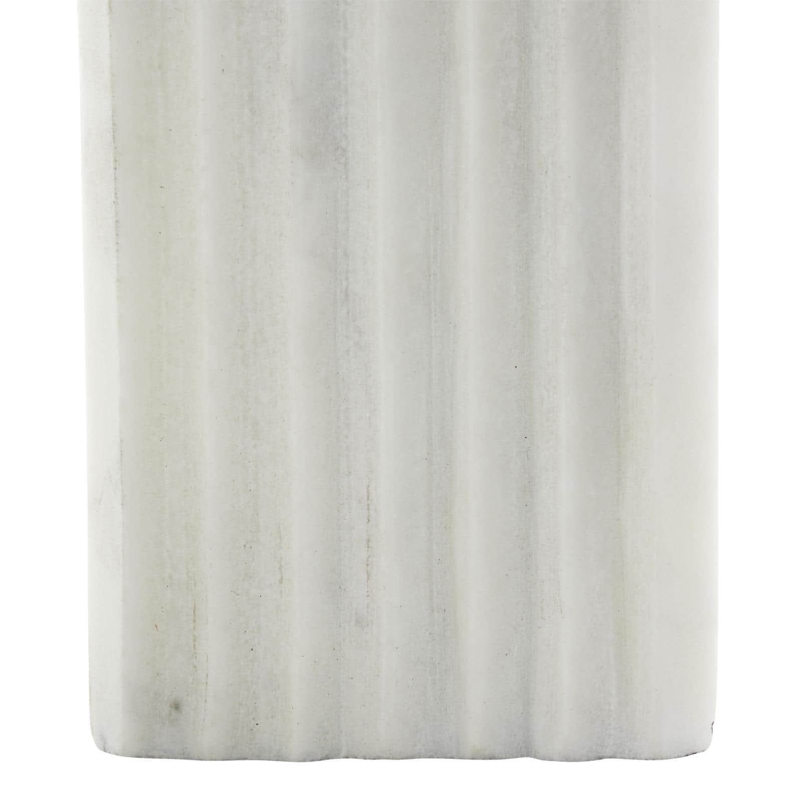 11" White Grooved Marble Rectangular Arch Sculpture