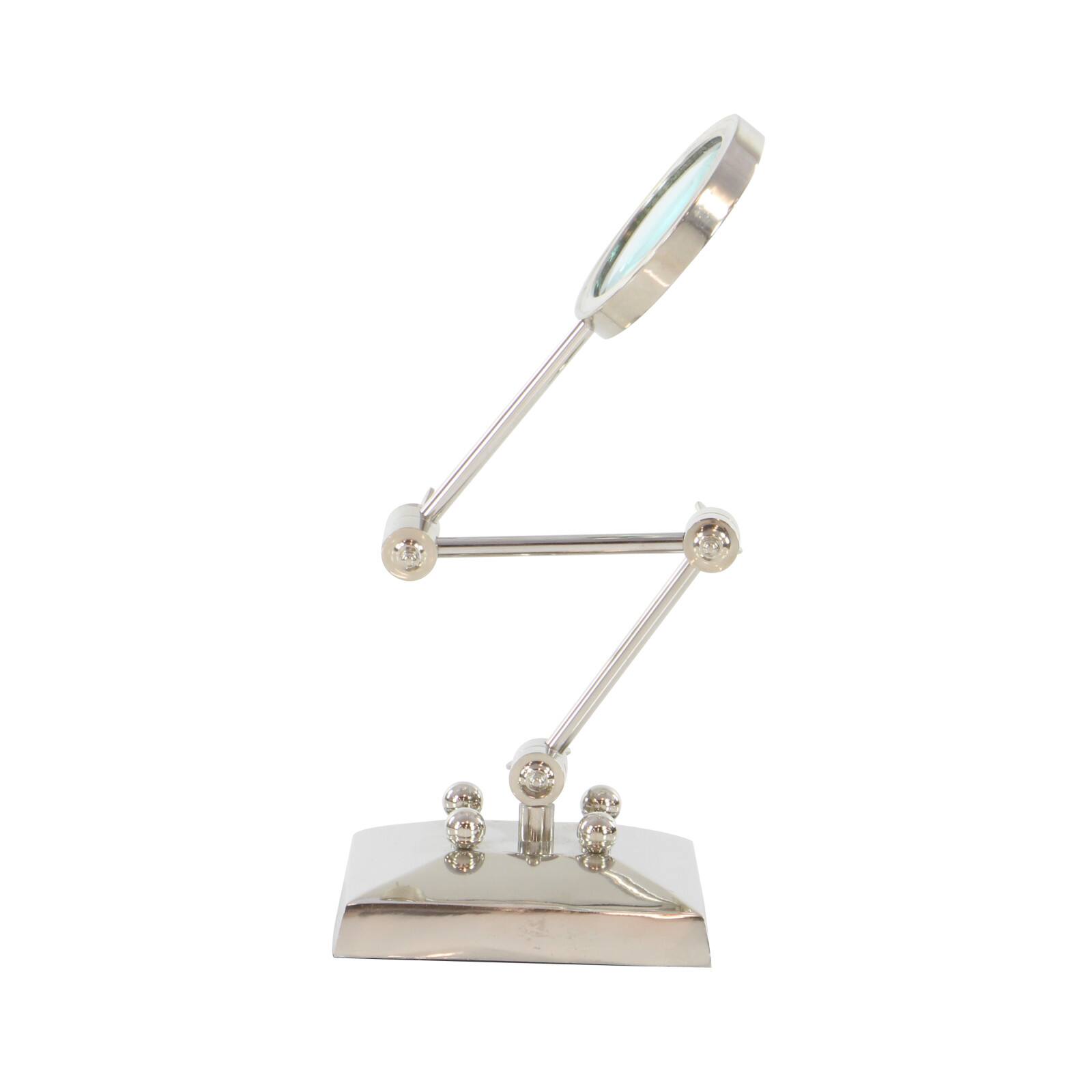 Silver Aluminum Traditional Magnifying Glass, 20" x 6" x 6"