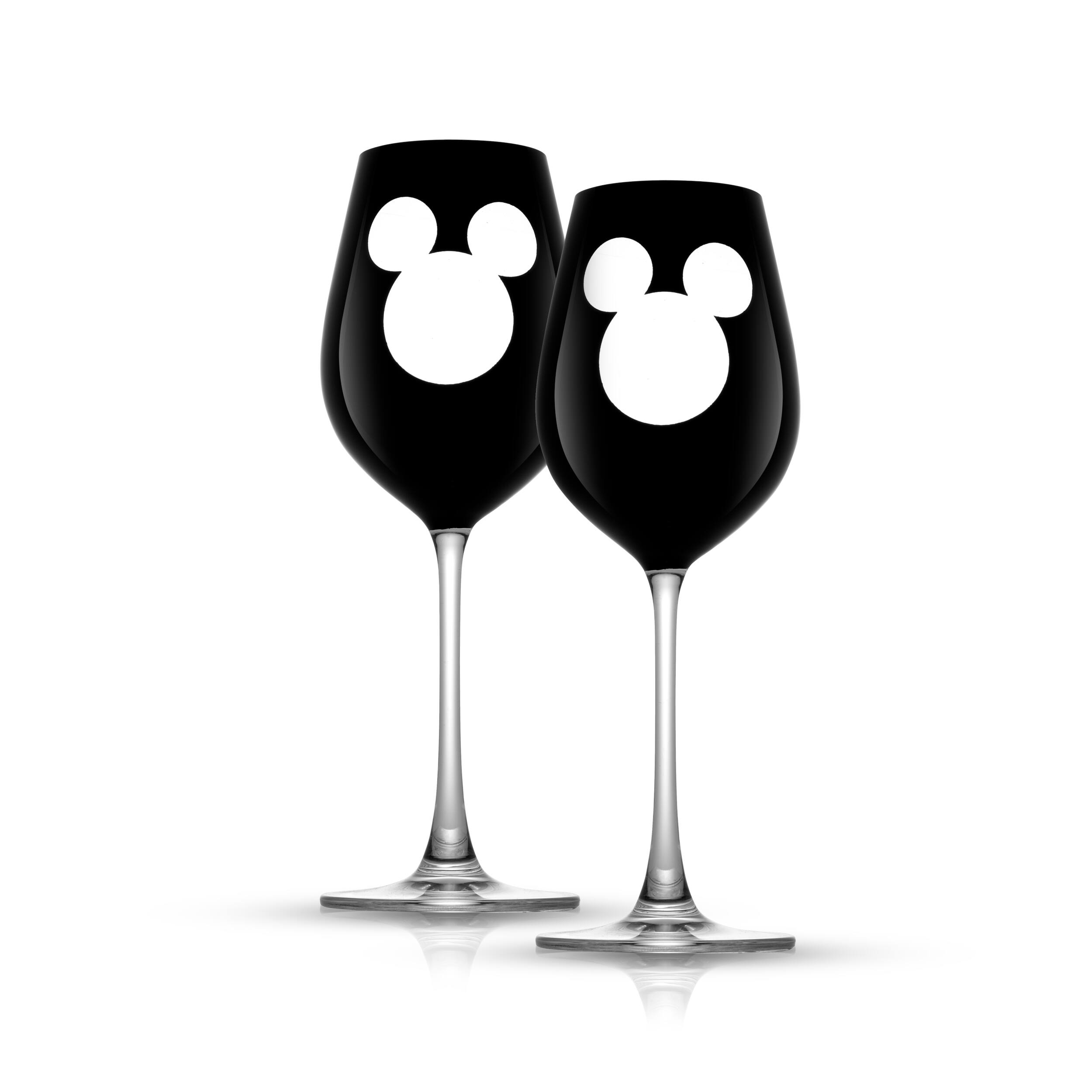 JoyJolt® Disney® 16oz. Luxury Mickey Mouse Crystal Stemmed White Wine Glass, 2ct.