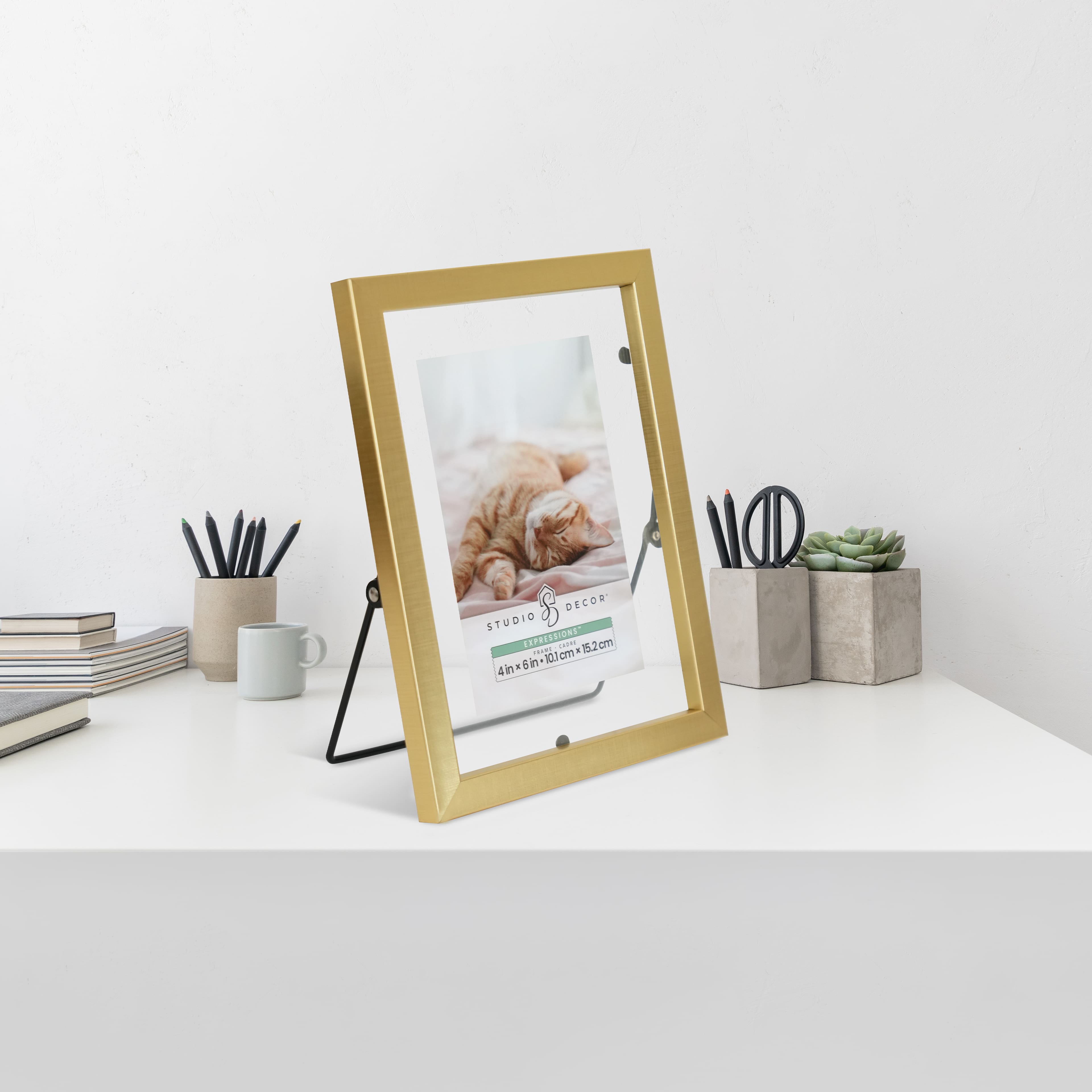 6 Pack: Expressions™ 4" x 6" Gold Tabletop Float Frame by Studio Décor®