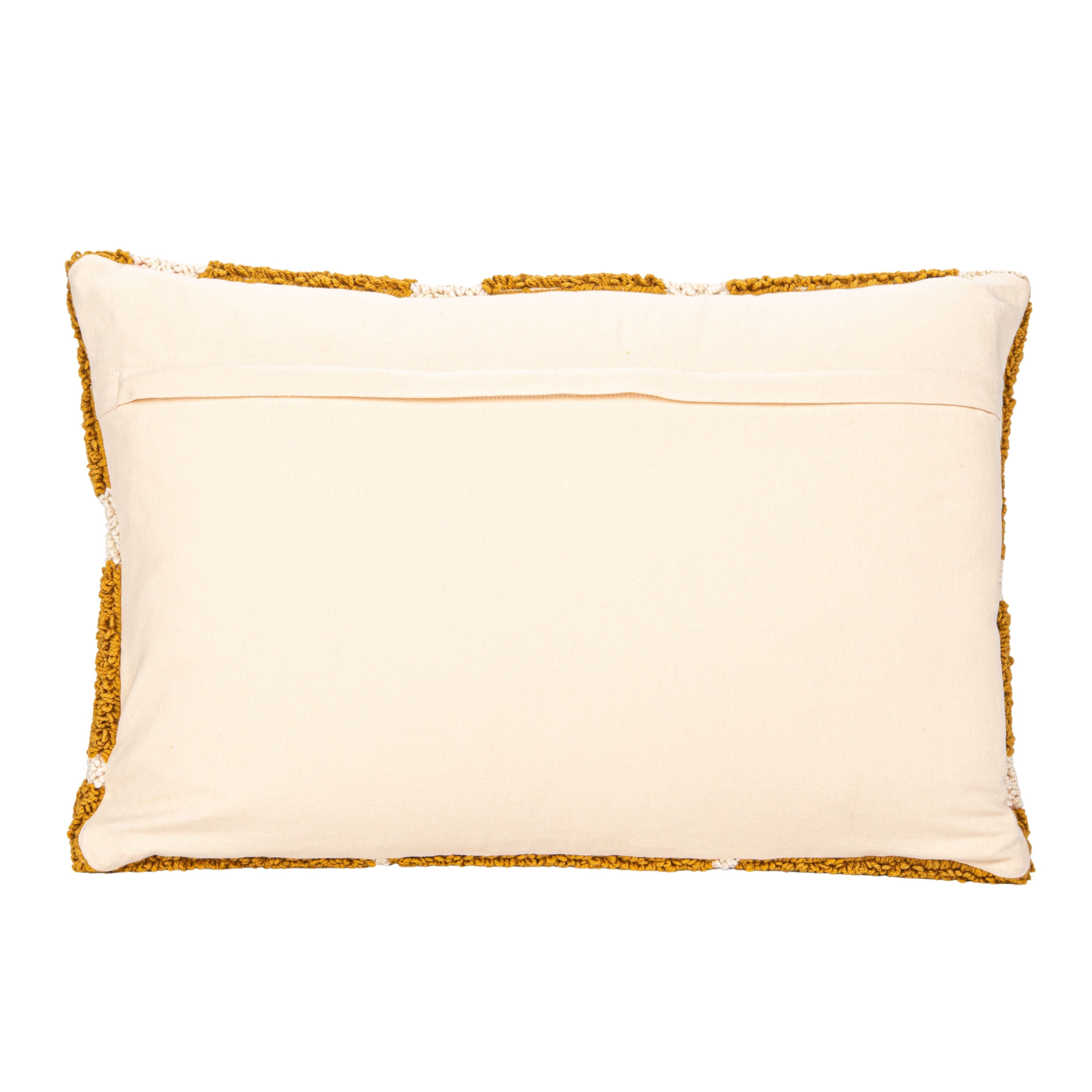 Hello Honey® 24" Yellow Sun Punch Hook Lumbar Pillow