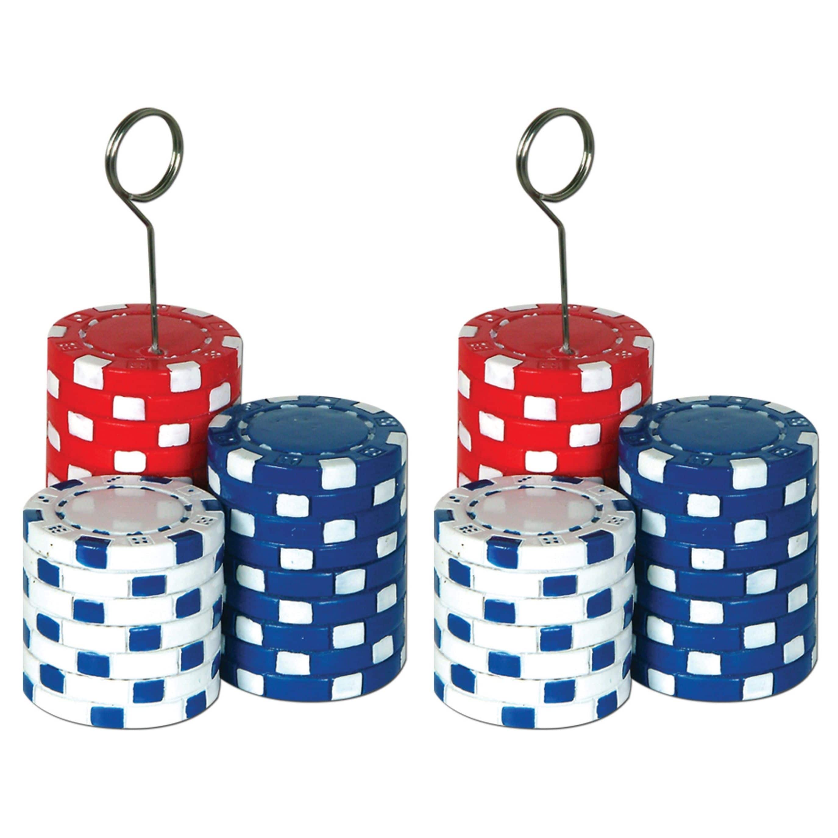 Beistle 6oz. Poker Chips Photo & Balloon Holders, 2ct.
