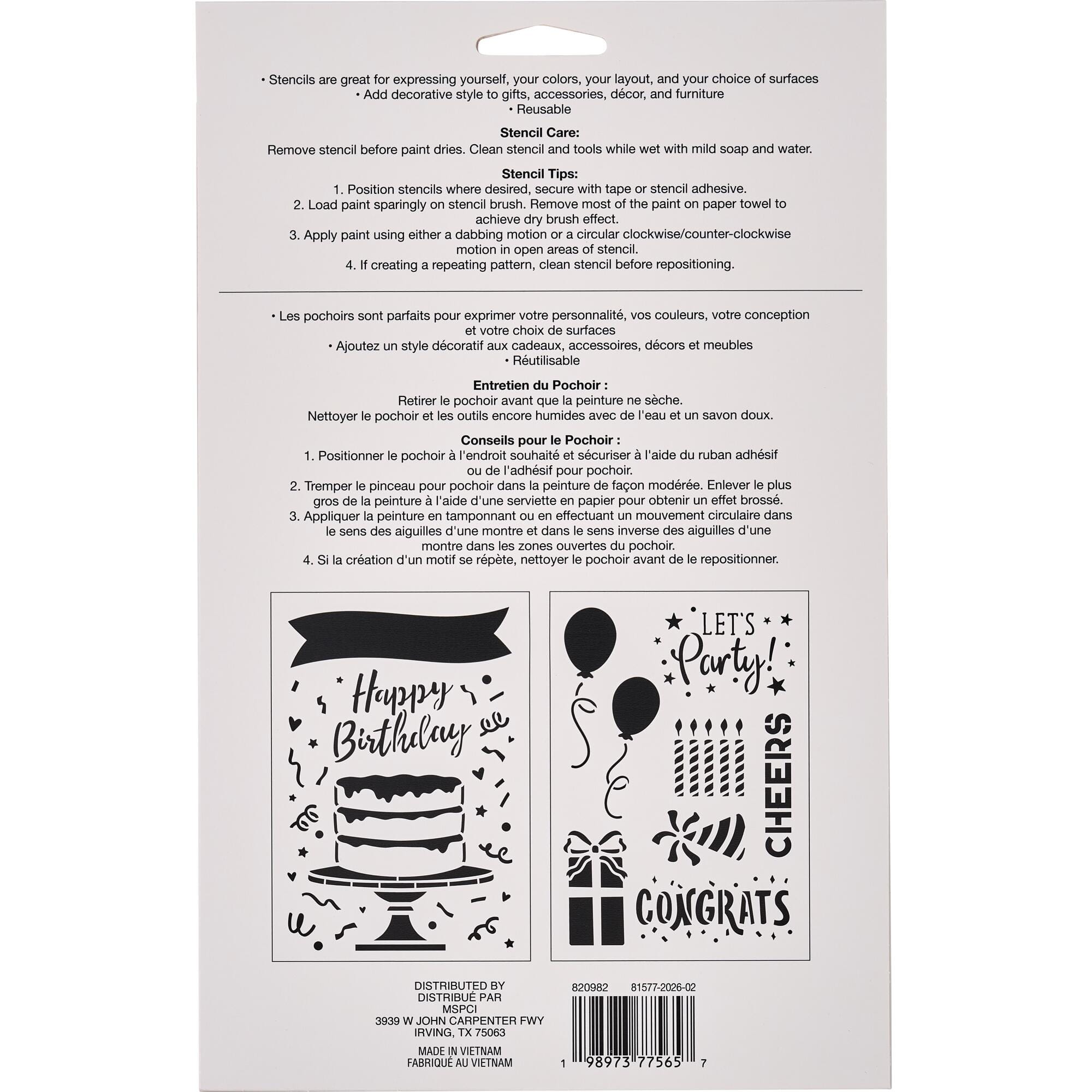 Celebration Stencils, 7" x 10" by Craft Smart®