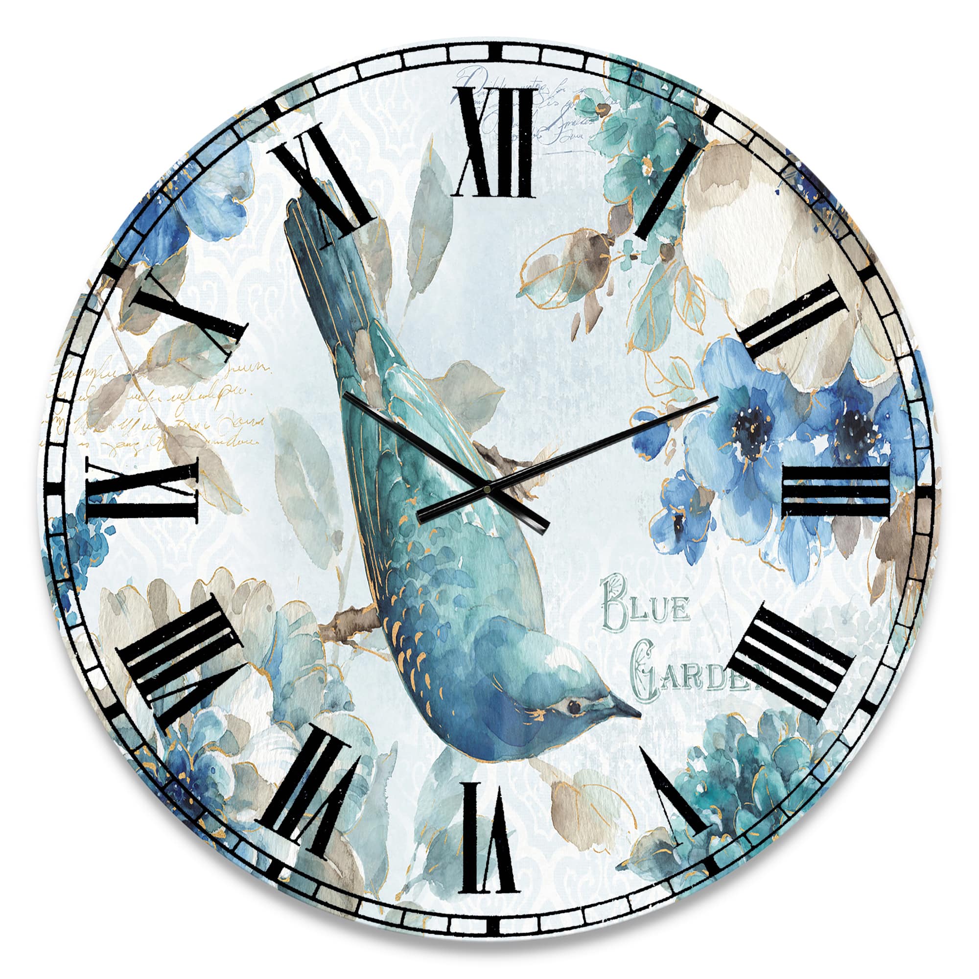 Designart 'Indigold Bird Cottage Family V Traditional Wall Clock