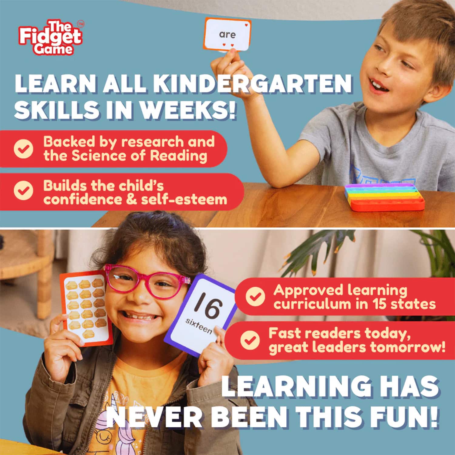 The Fidget Game Kindergarten Learning Bundle Set