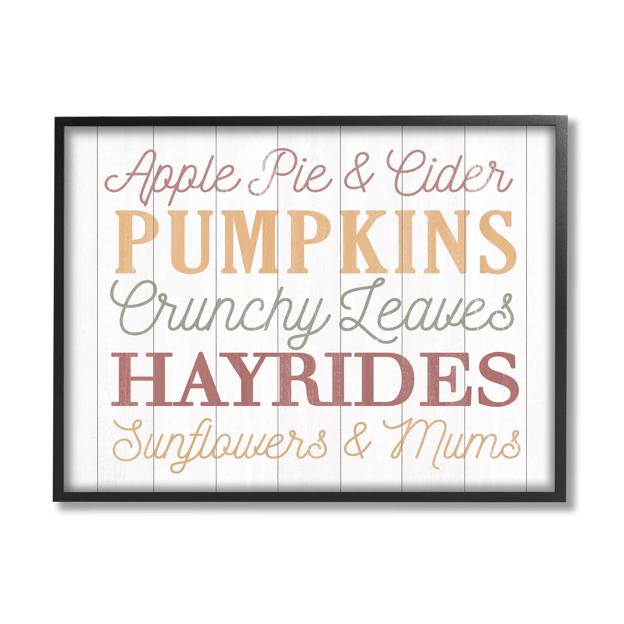 Stupell Industries Autumnal Fun Activities List Framed Giclee Art