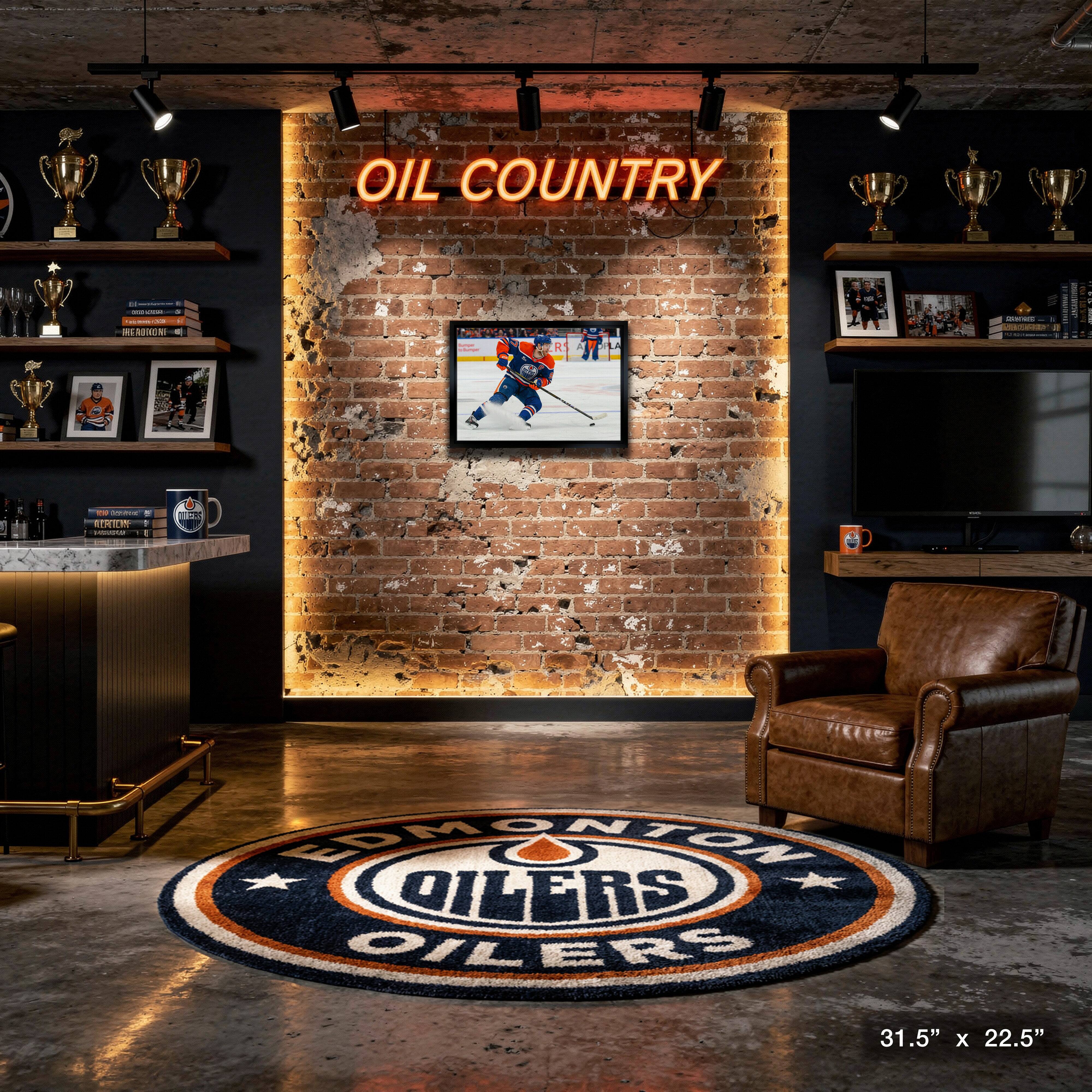Connor McDavid 20" x 29" Framed Canvas Oilers 2025 Playoffs 31.5" x 22.5"