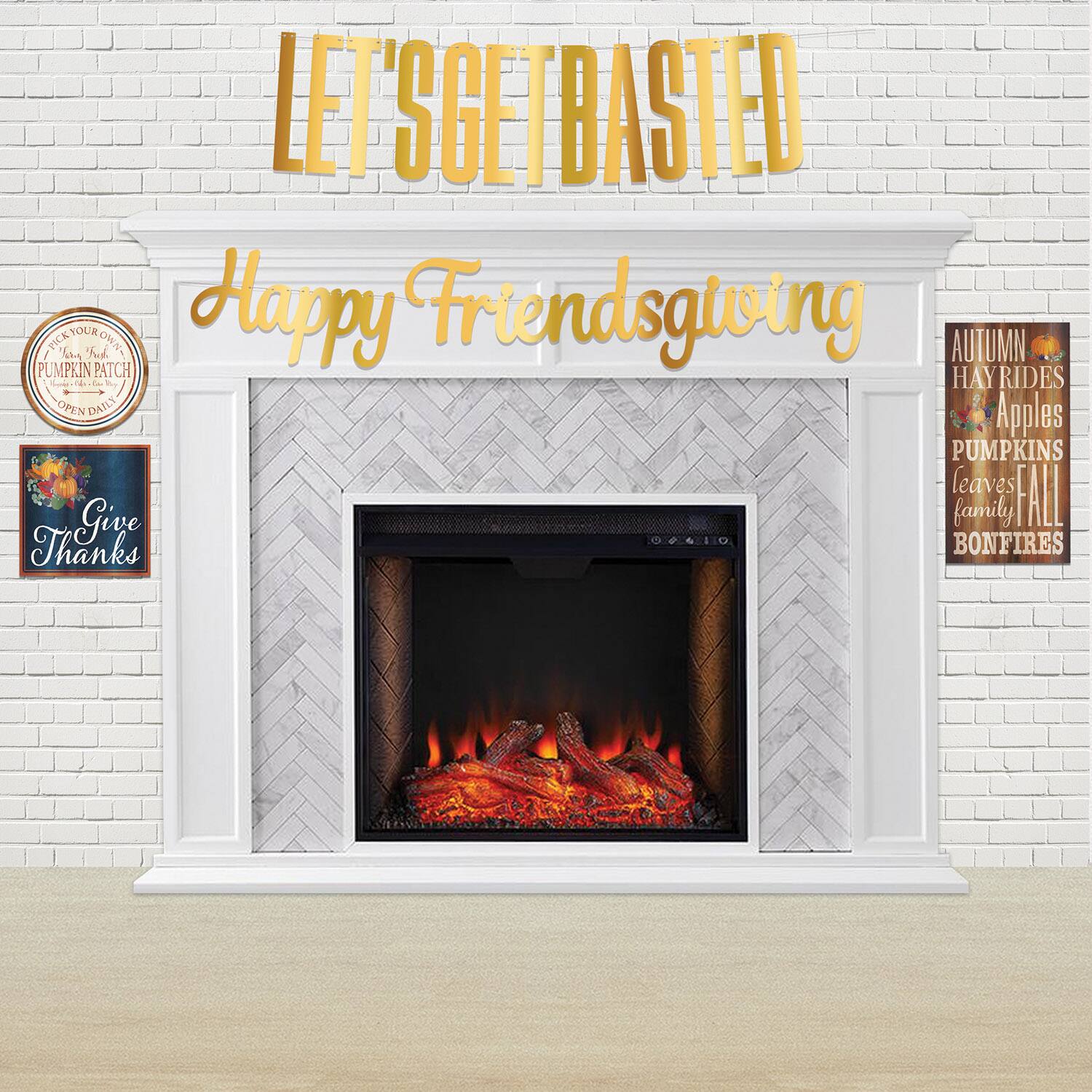 Beistle 4ft. Foil Friendsgiving Streamers, 2 Packs of 2