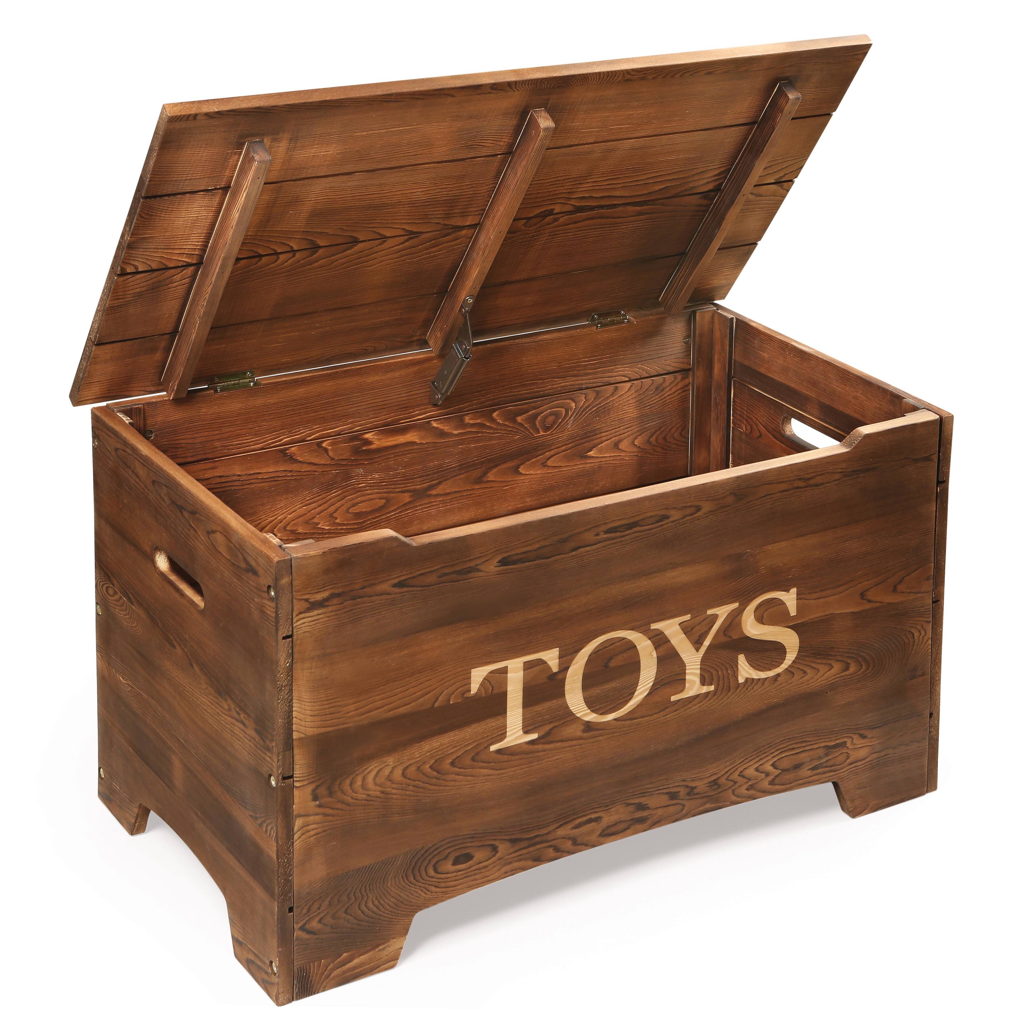 Badger Basket Caramel Brown Solid Wood Rustic Toy Box