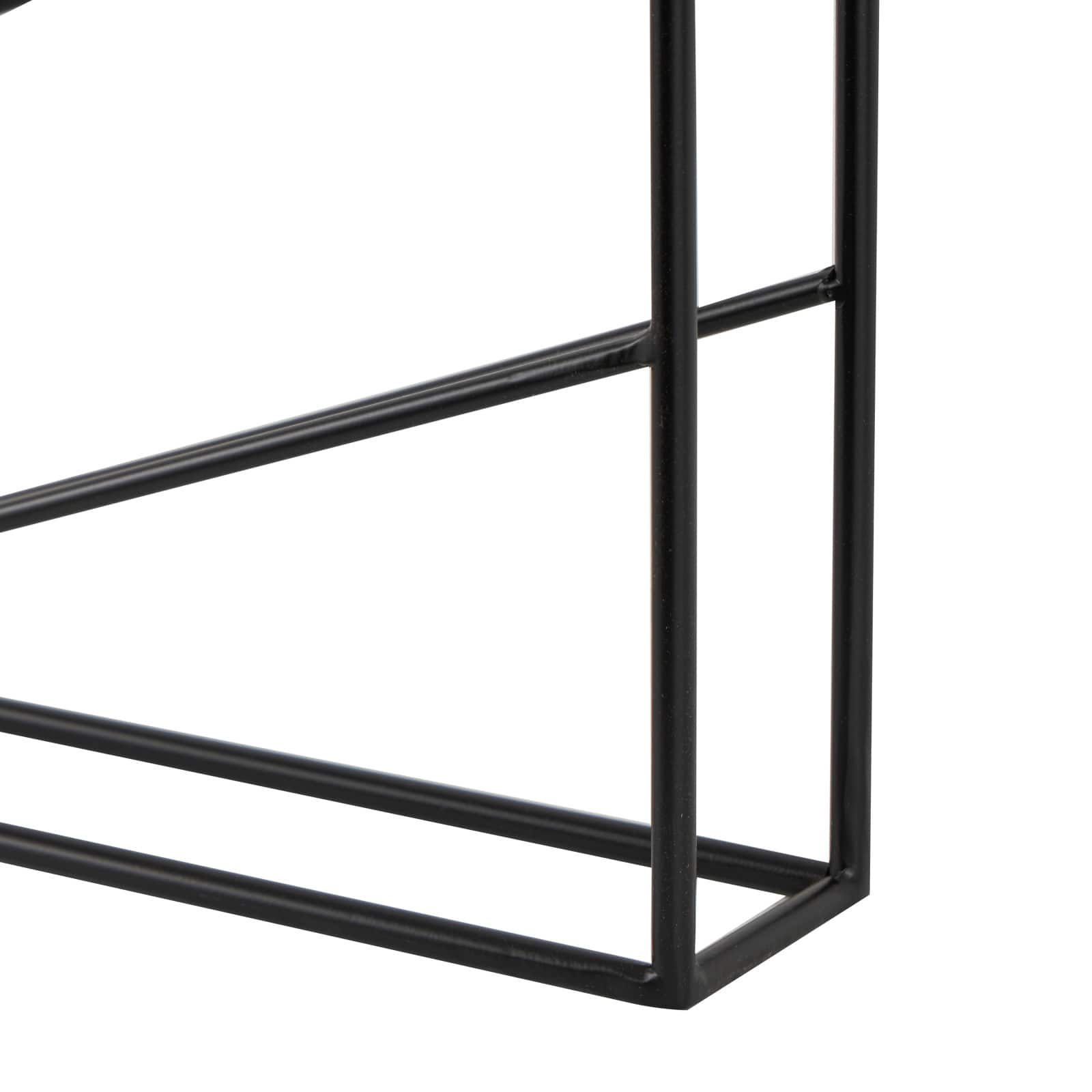 13" x 35" Black Metal Bottle Shape Wall Wine Rack