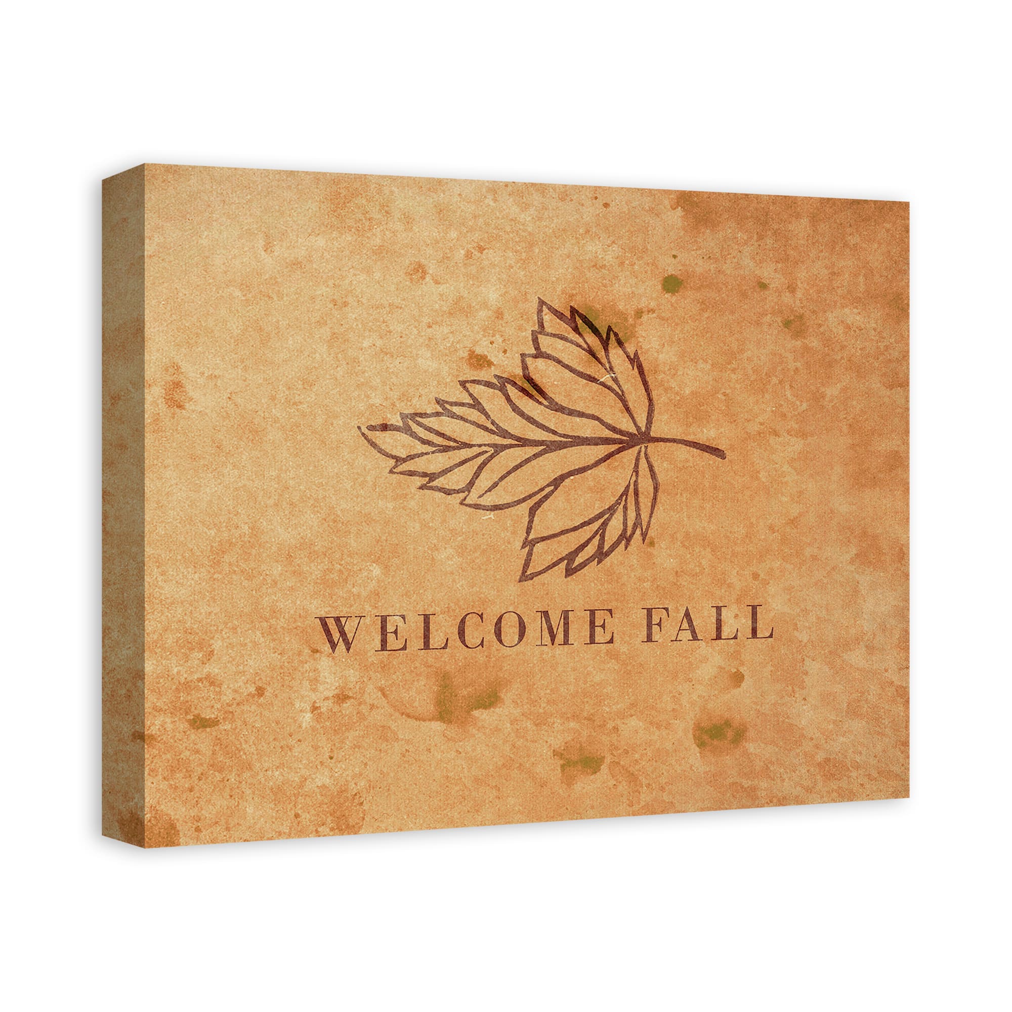 Welcome Fall Leaf Canvas Wall Art