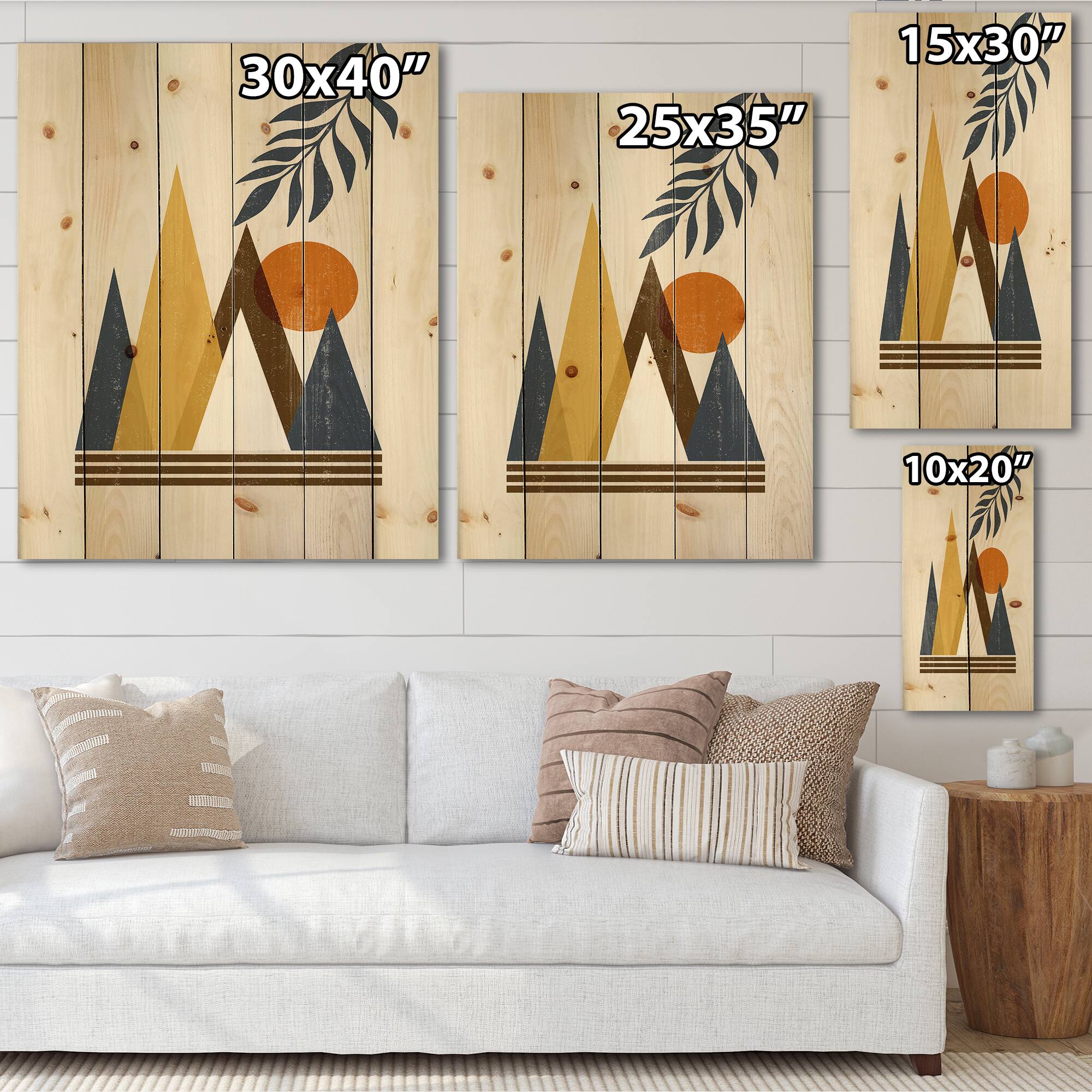 Designart - Abstract Sun and Moon In Mountains I