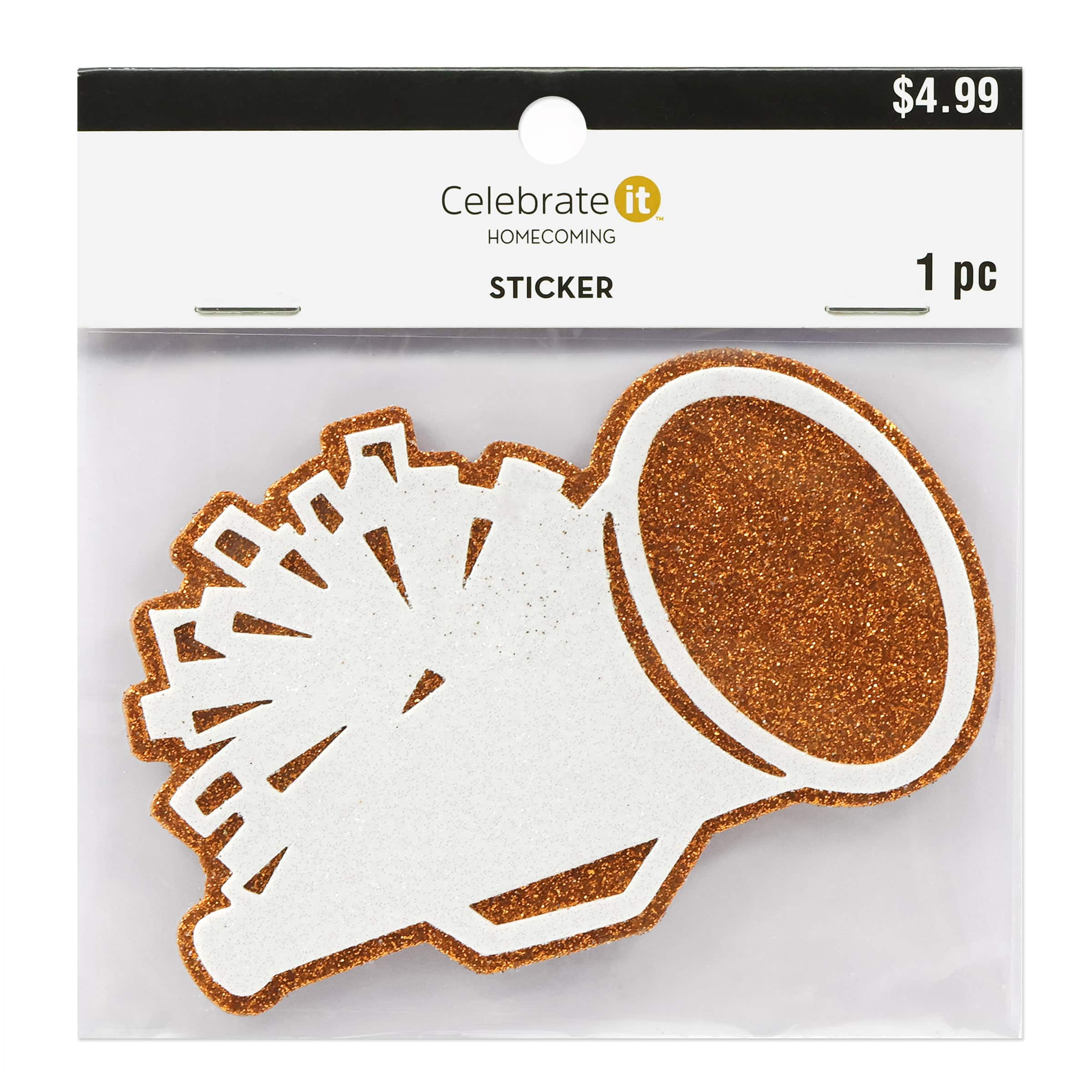 Glitter Megaphone Foam Sticker by Celebrate It