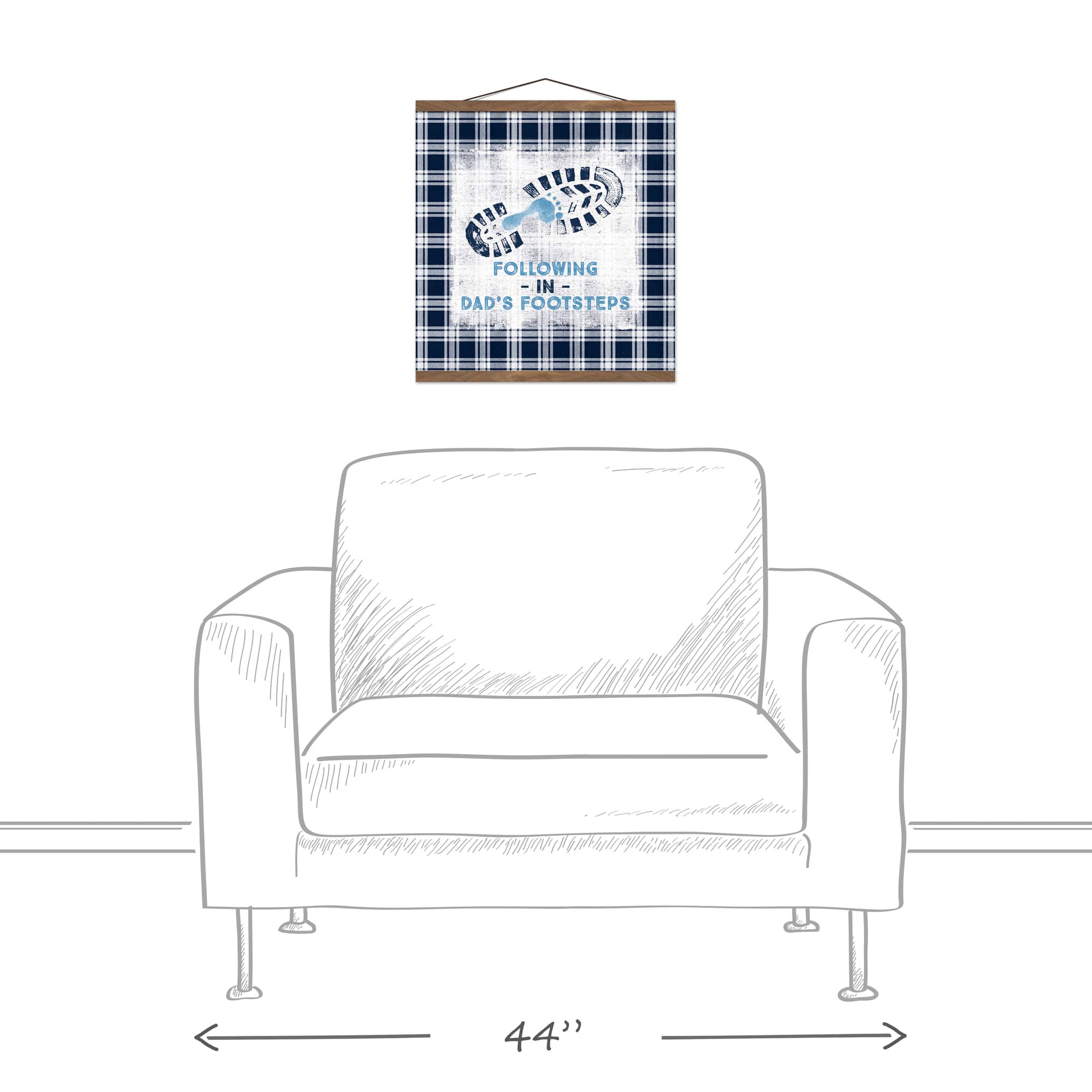 Following in Dad's Footsteps Teak Hanging Canvas