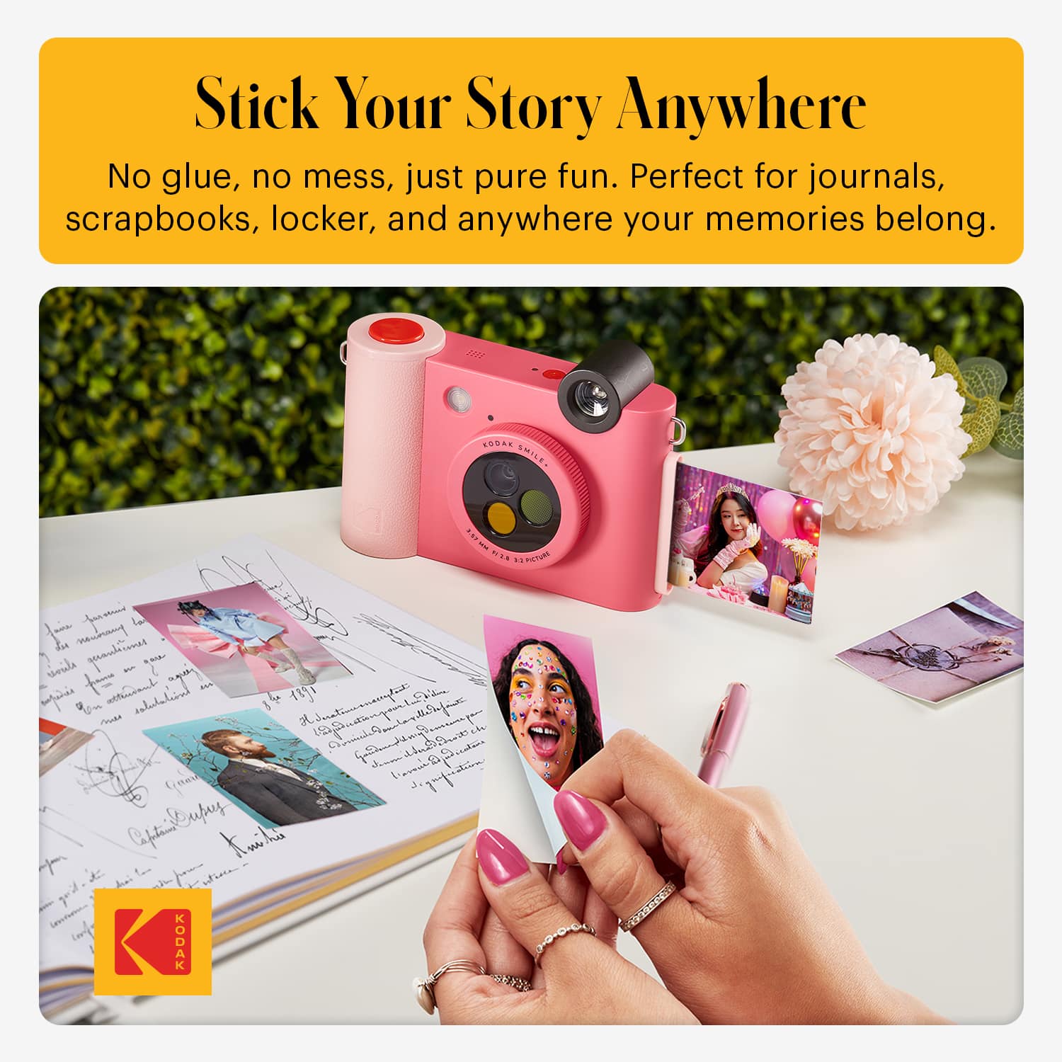 KODAK Smile+ Fuchsia Wireless Digital Instant Print Camera