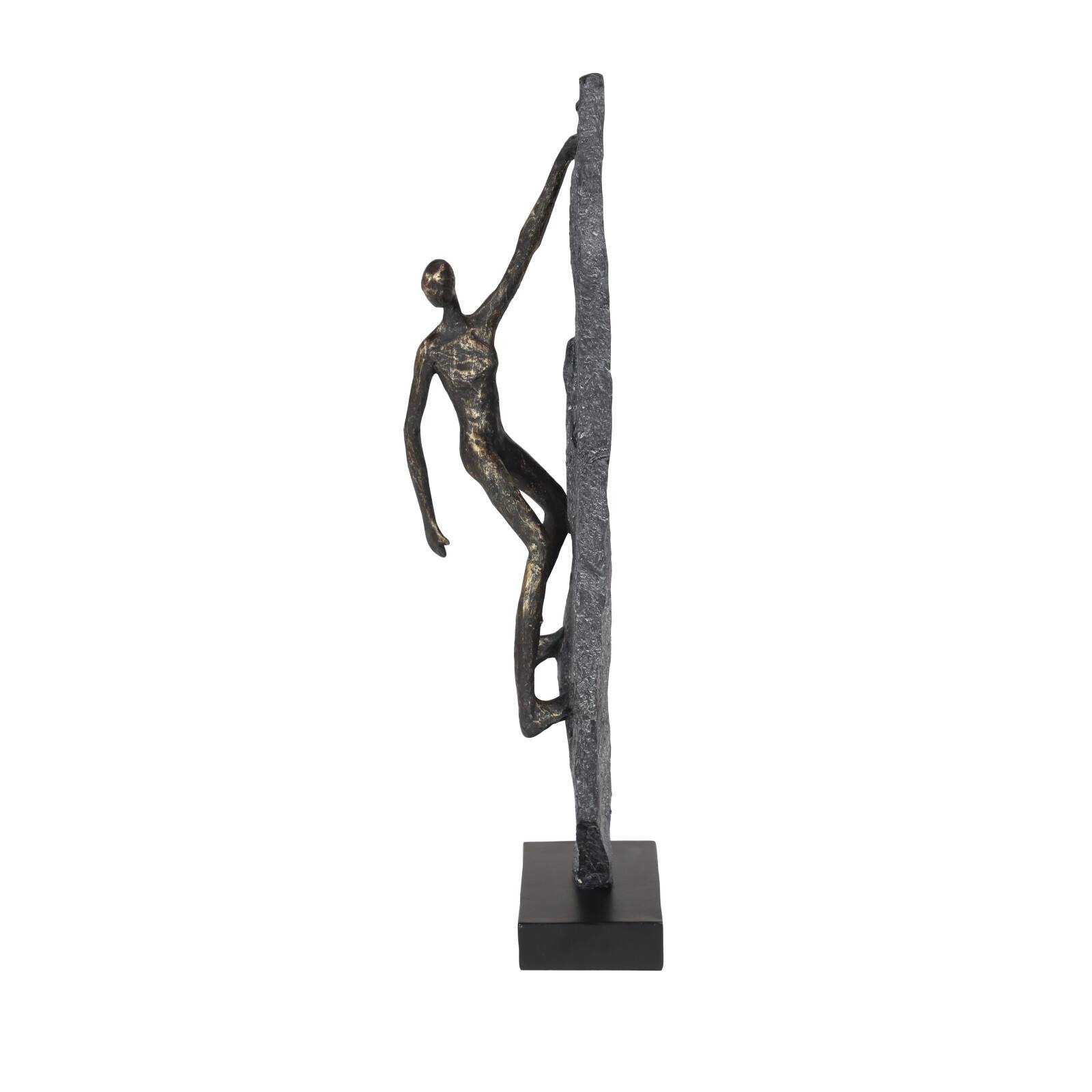Bronze Resin Industrial Sculpture, Climbing 19" x 6" x 5"