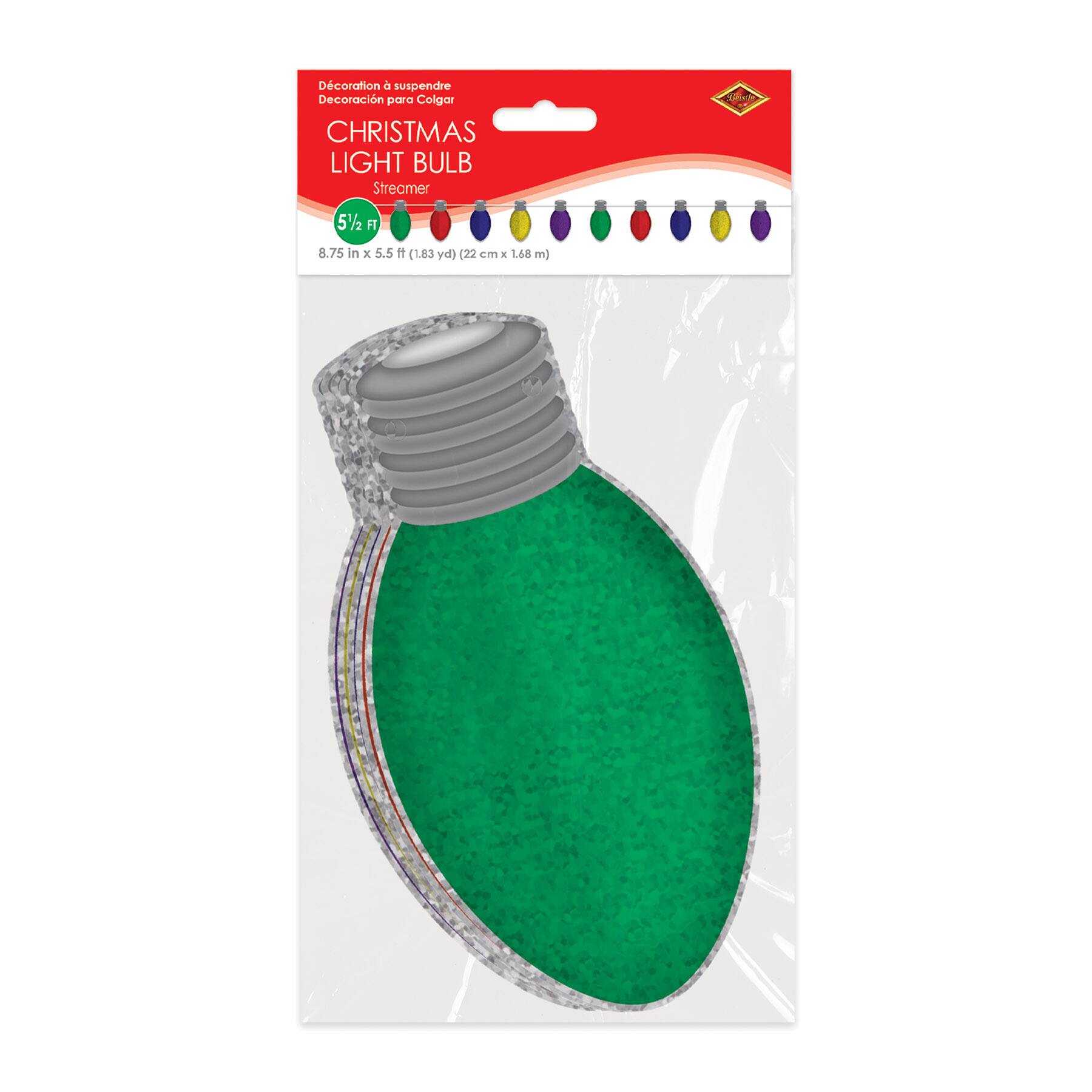 Beistle 8.75" x 5.5ft. Christmas Light Bulb Streamer