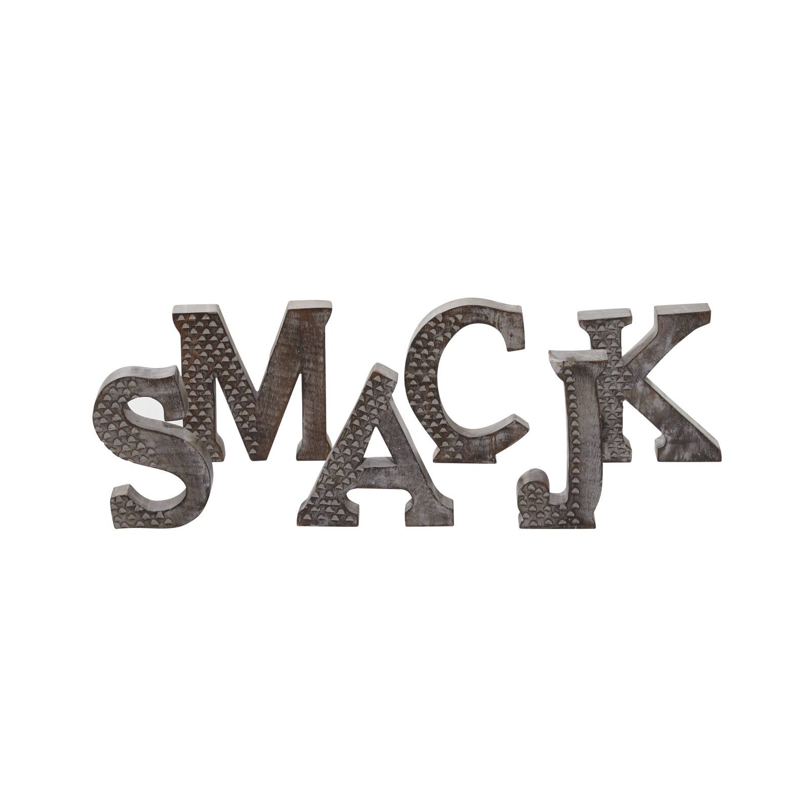 8" Brown Mango Wood Letter Set
