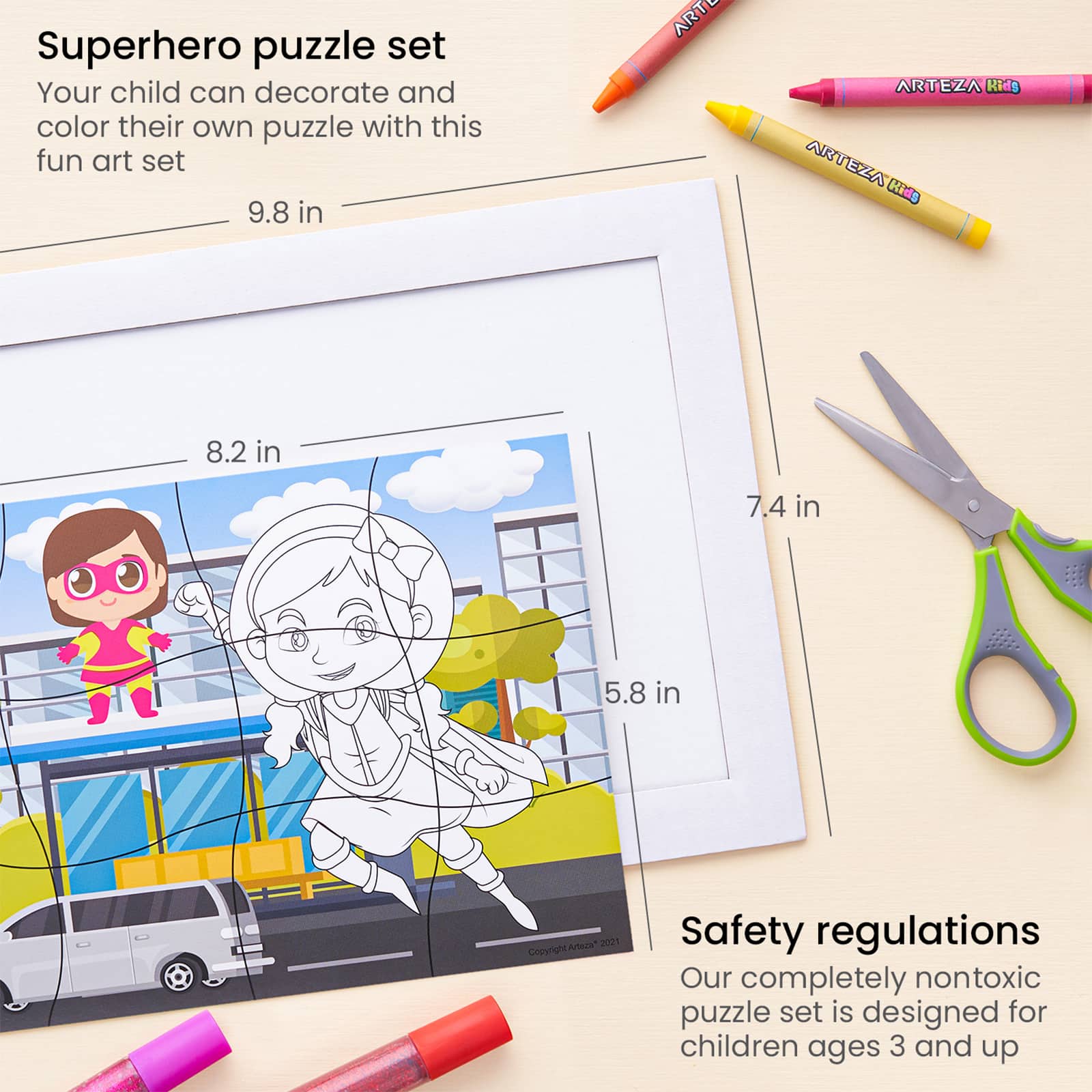 Arteza® Kids Superheroes Jigsaw Puzzle Set