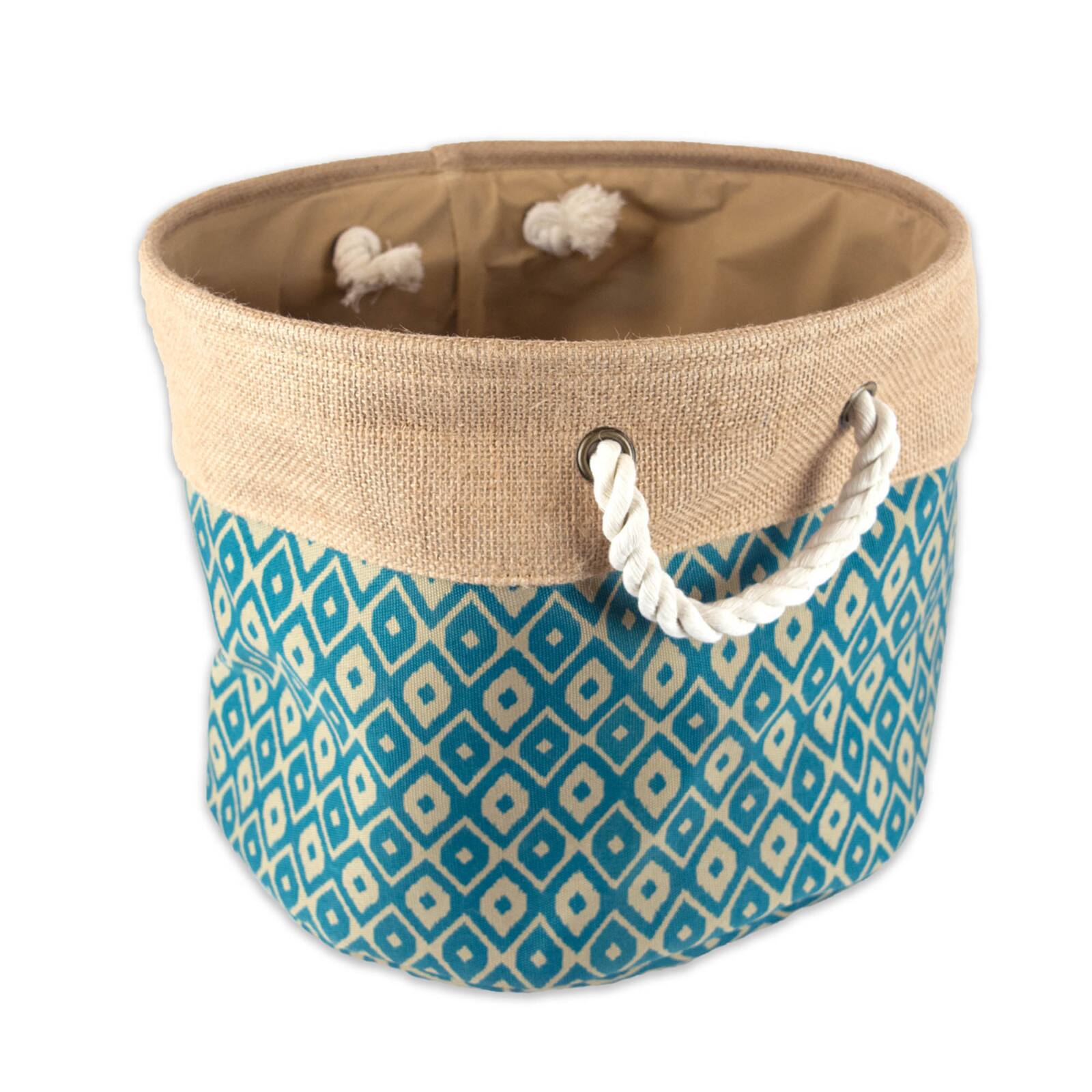 DII® 9" Ikat Round Burlap Bin