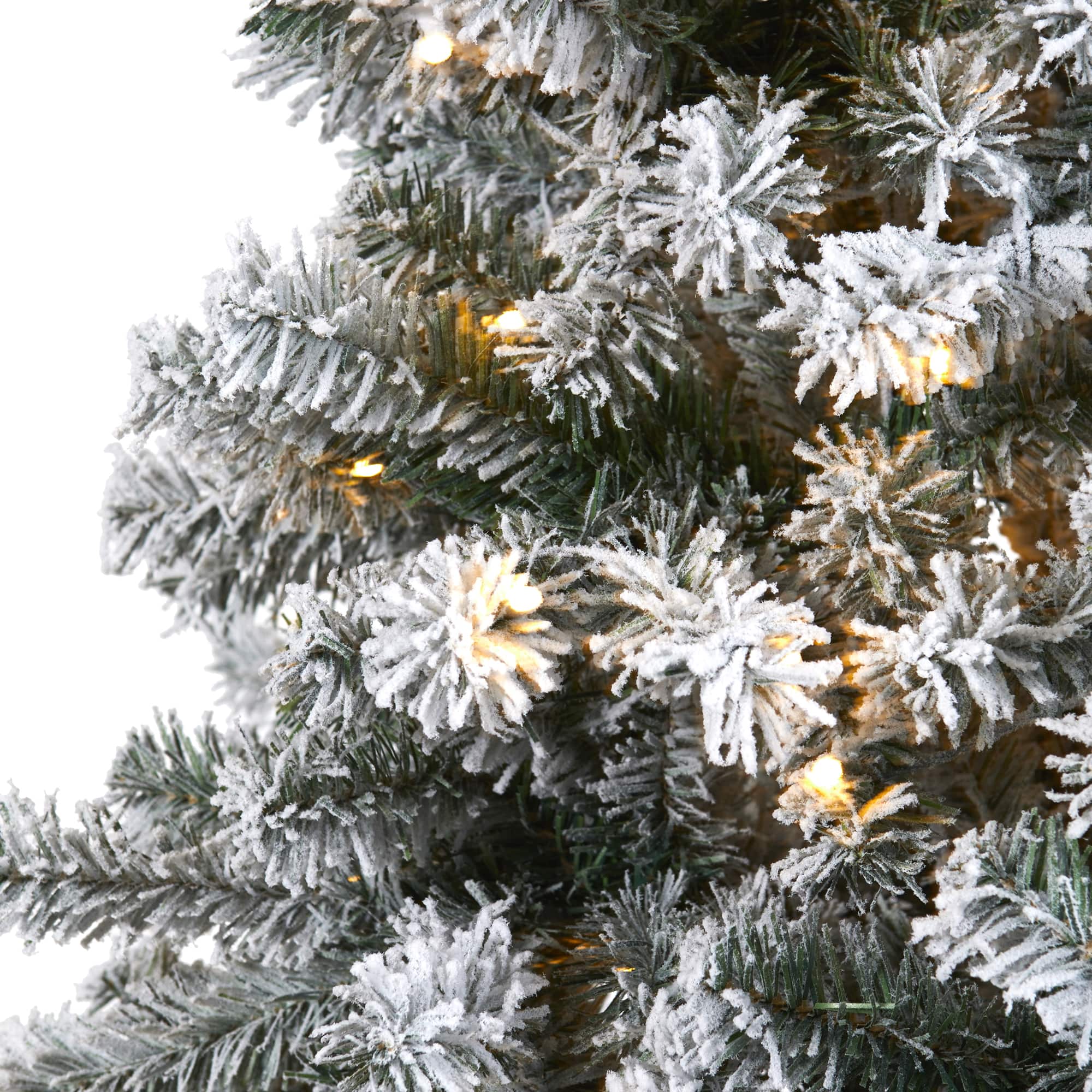 6ft. Pre-lit Flocked Rock Springs Spruce Artificial Christmas Tree with Clear LED Lights