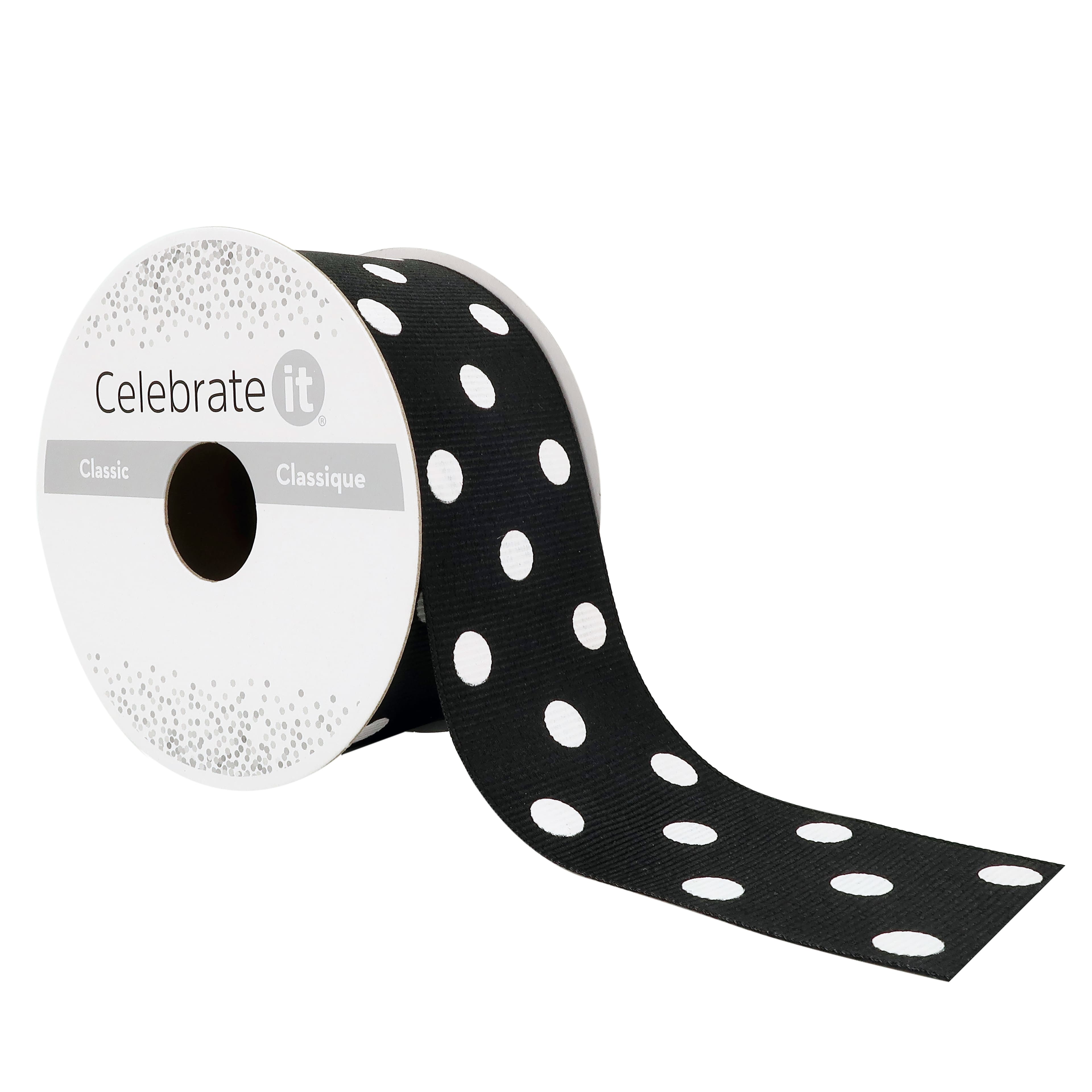 12 Pack: 1.5" x 3yd. Grosgrain Polka Dot Ribbon by Celebrate It®