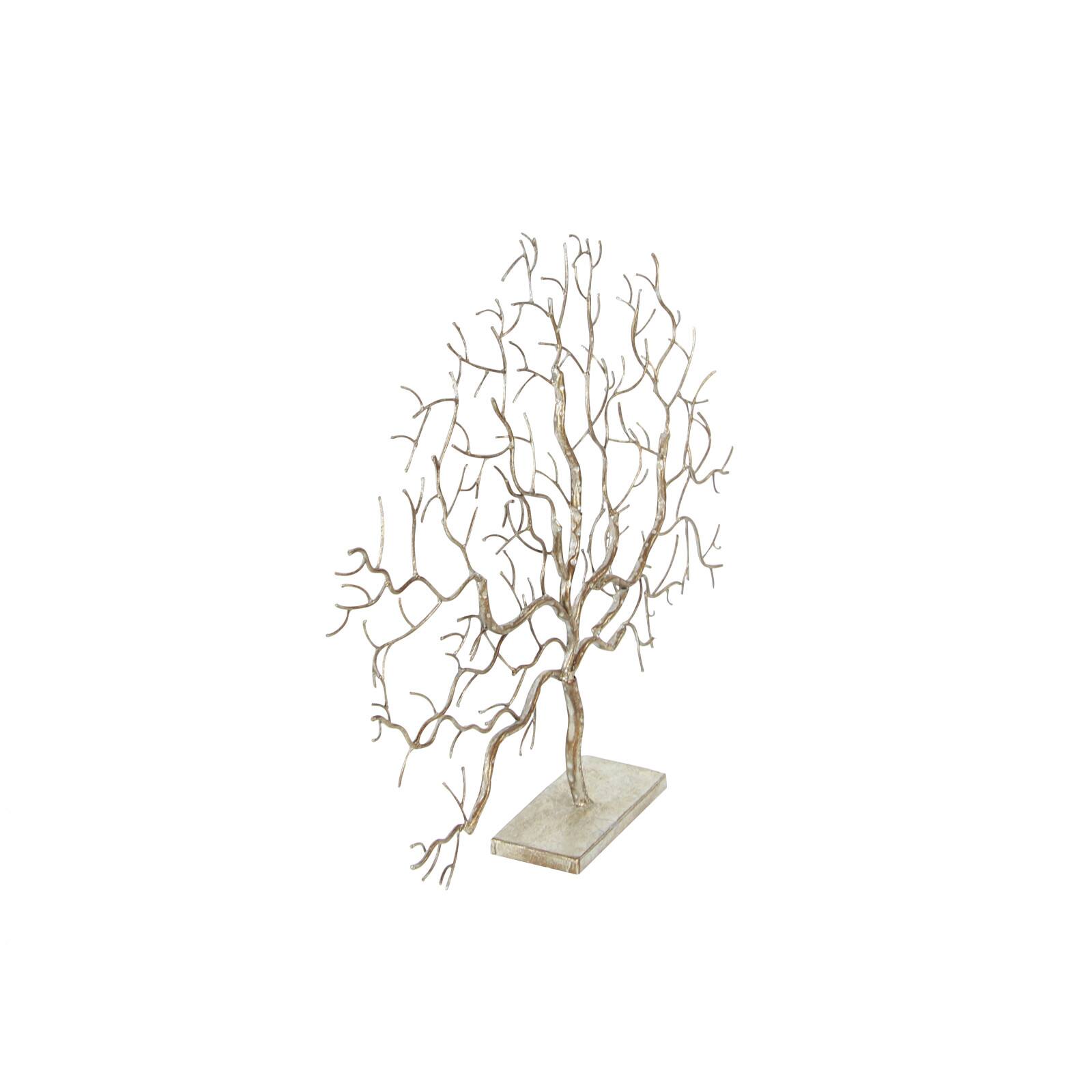 32" Silver Metal Tree Sculpture