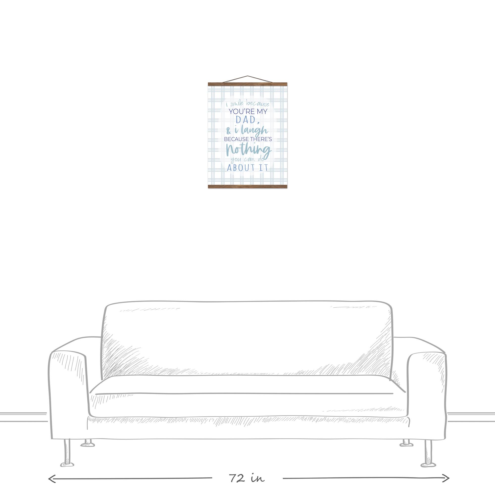 I Smile Because You're My Dad Teak Hanging Canvas