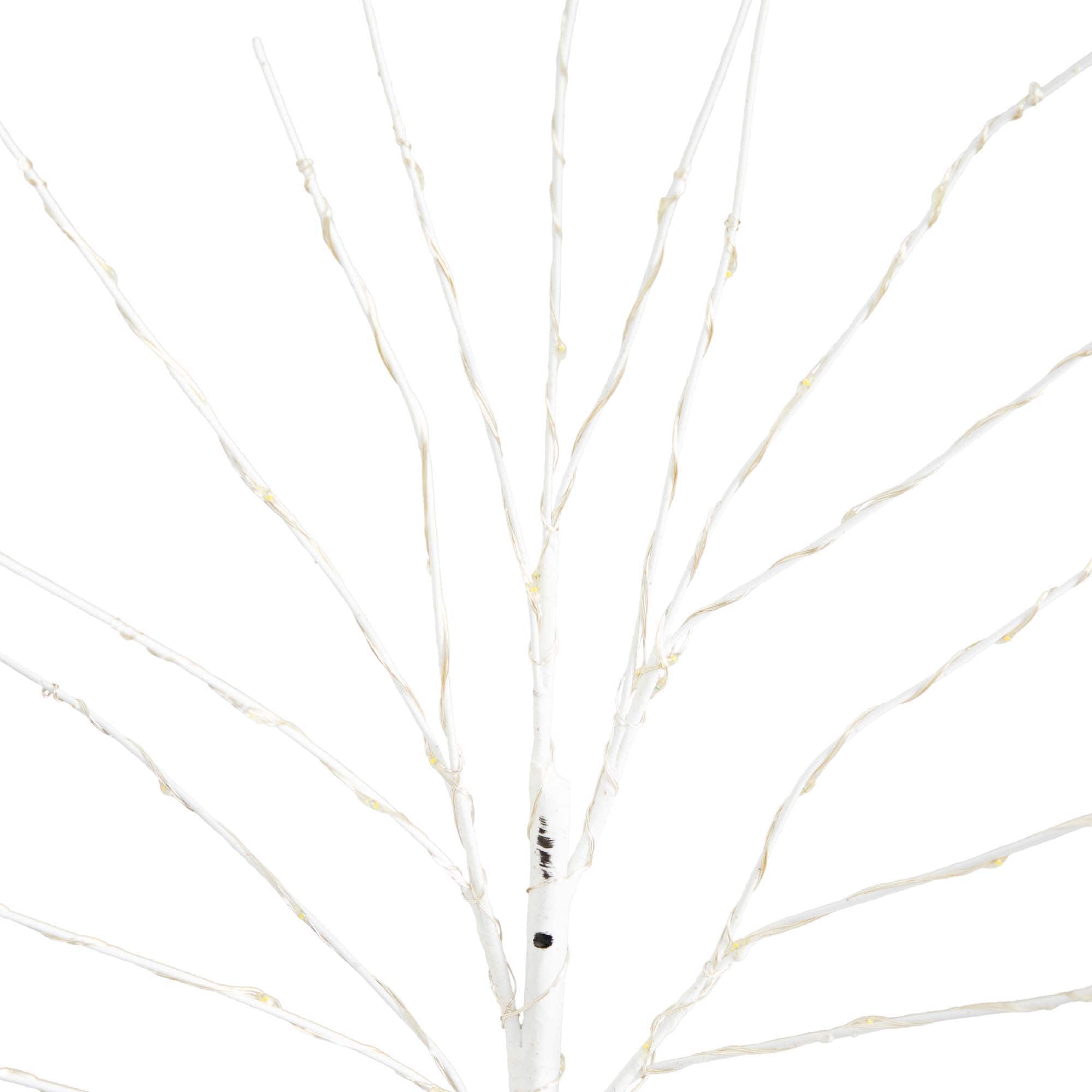 2 Pack 24in. Pre-Lit Artificial White Birch Branches, Warm White LED Lights