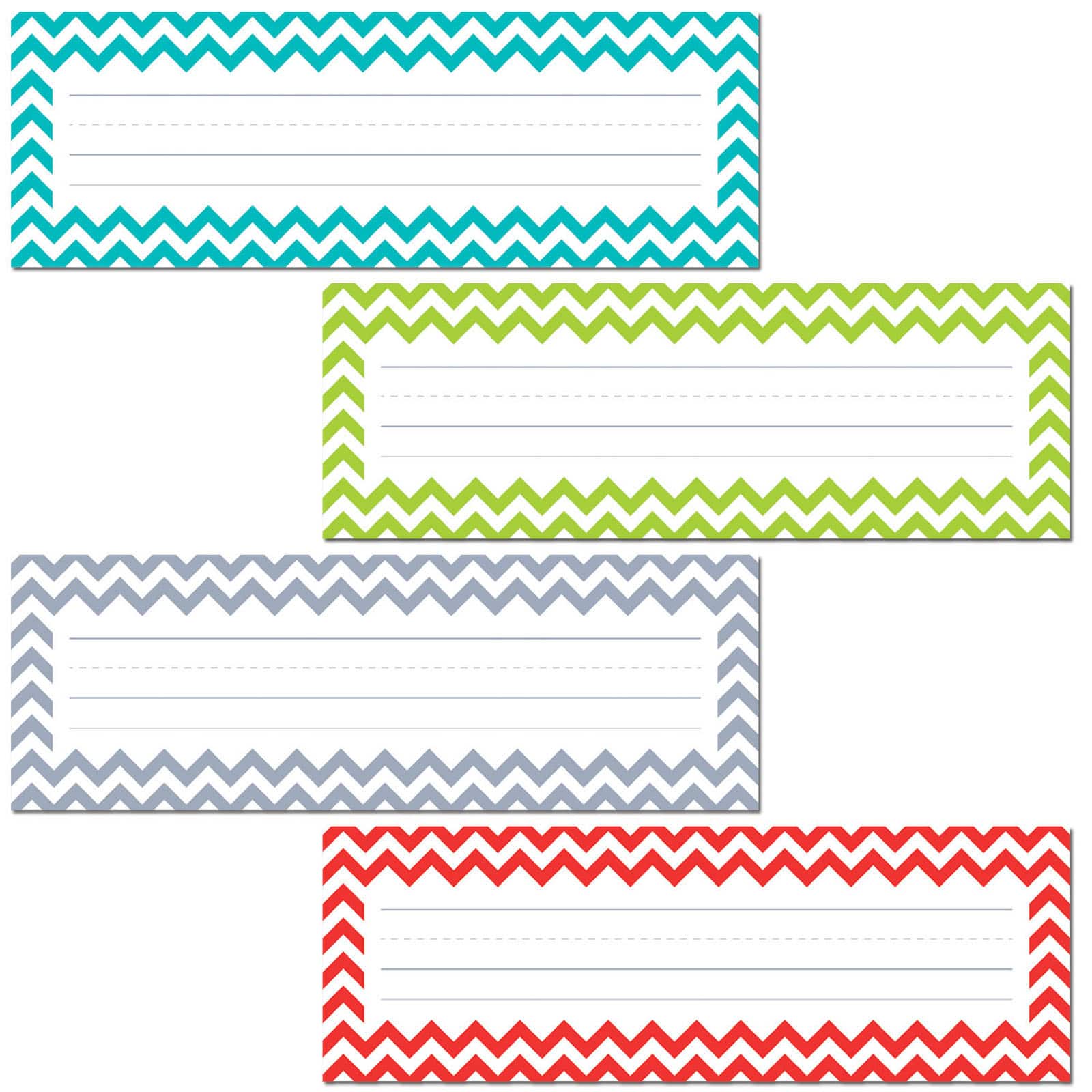 Chevron Solids Name Plates, 36 Per Pack, 6 Packs