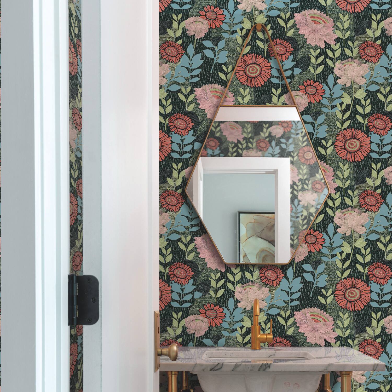 RoomMates Tamara Day Green Botanical Garden Peel & Stick Wallpaper