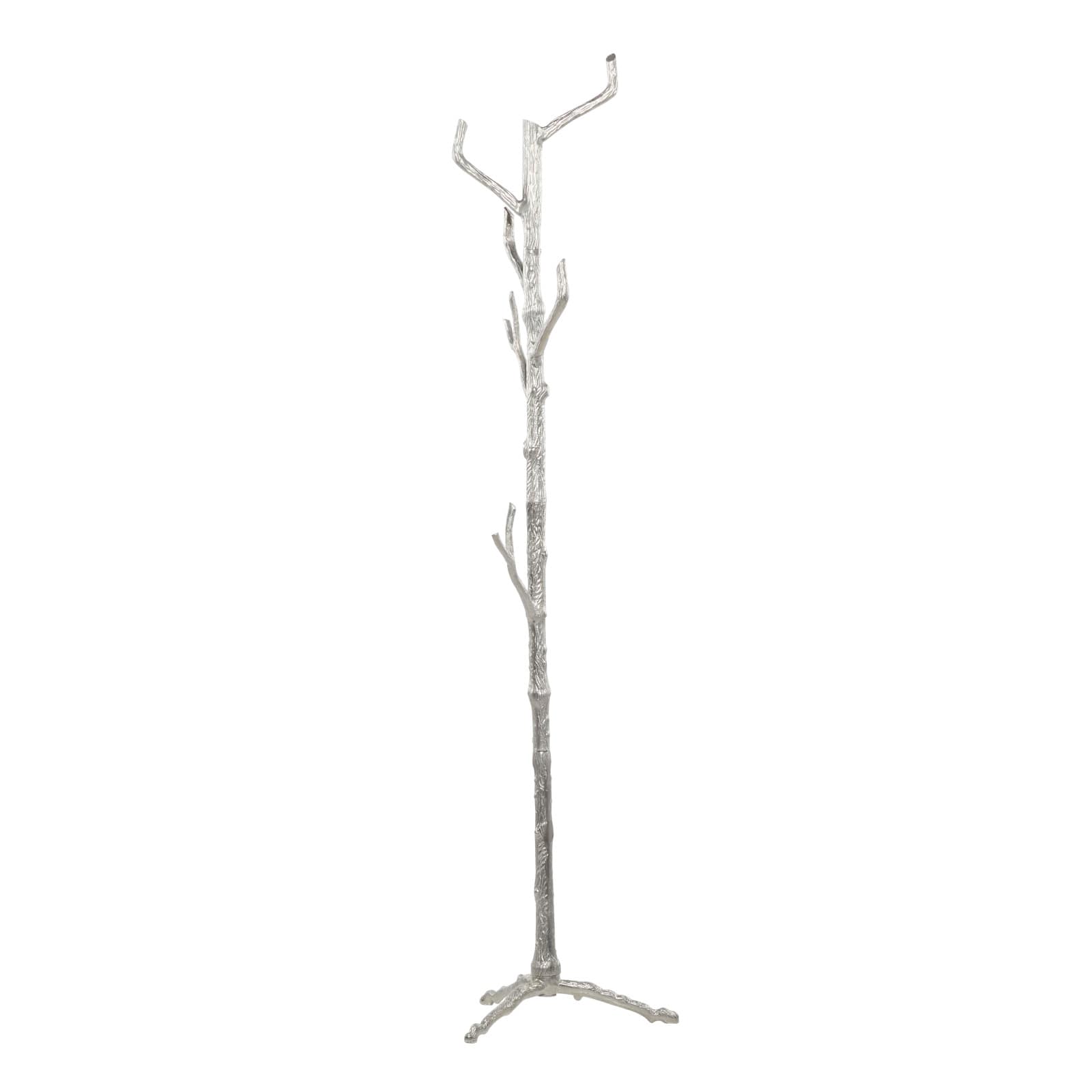 Silver Aluminum Eclectic Coat Rack, 71" x  17" x  17"