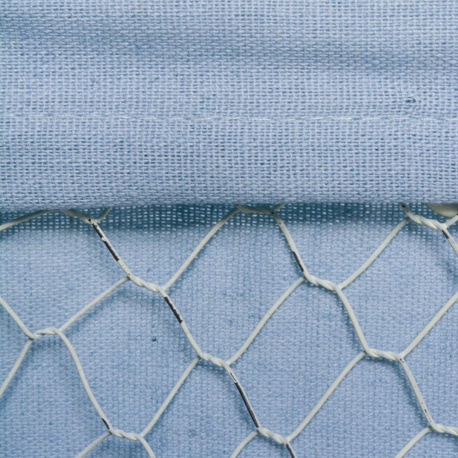 DII® Antique White Chicken Wire Basket with Washed Denim Liner