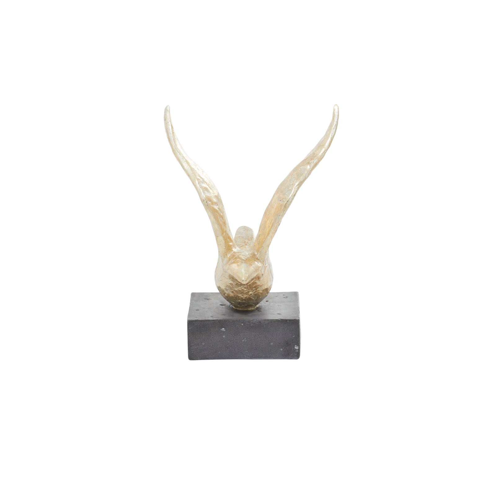 Set of 3 Gold Polystone Birds Sculpture 14", 15", 9"