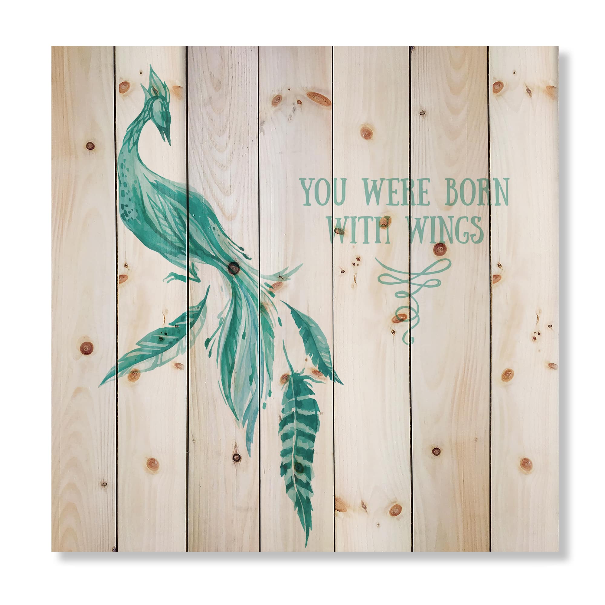 Designart - Mystic Mint Bird You Were Born With Wings
