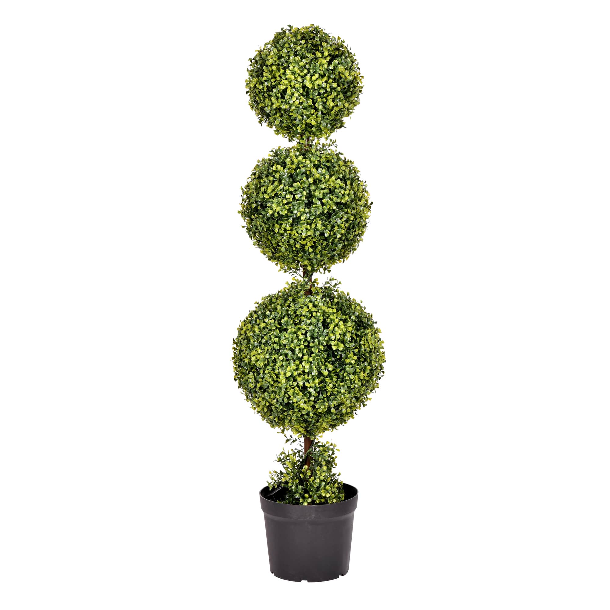 4ft. Artificial Triple Ball Green Boxwood Topiary