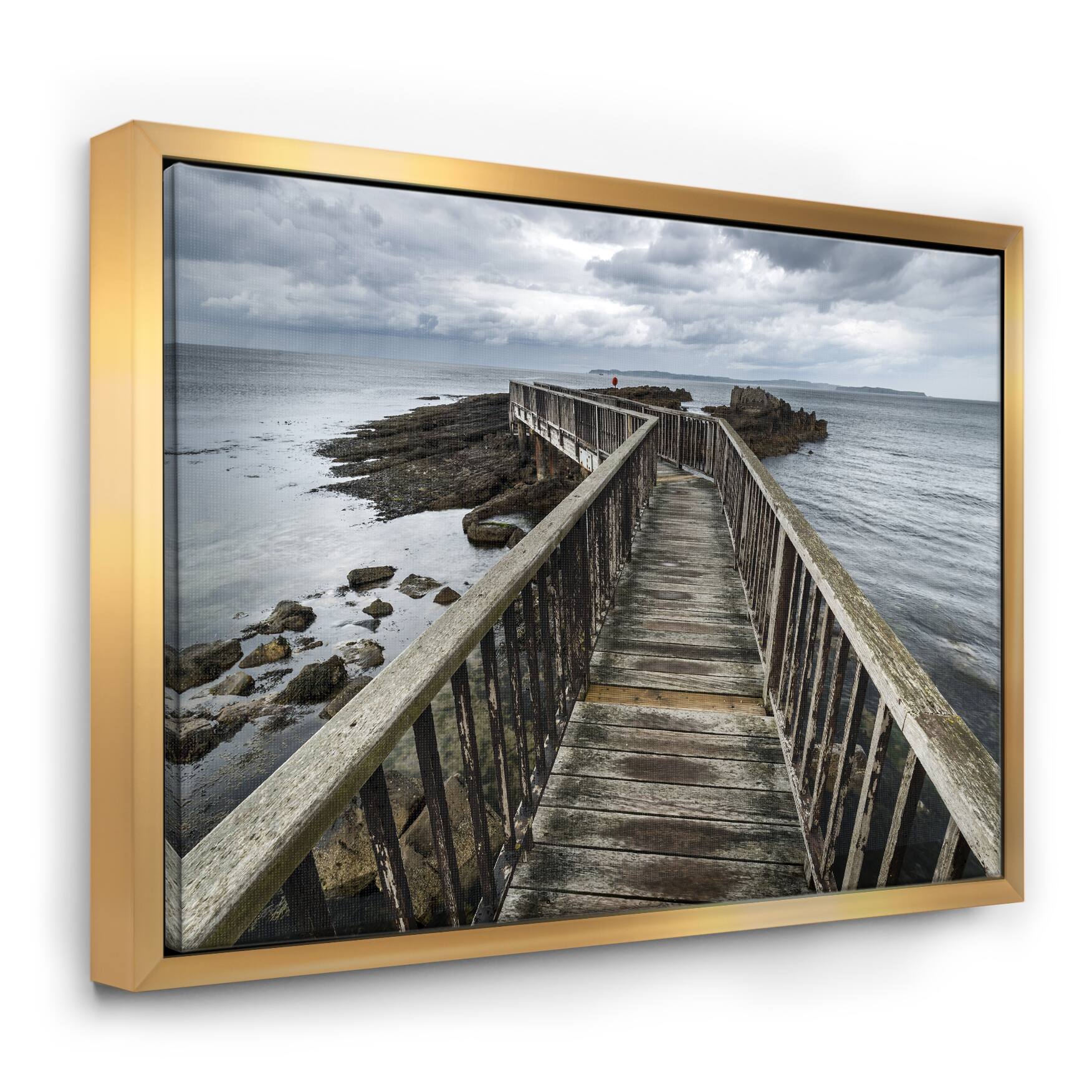 Designart - Wooden Pier on North Irish Coastline