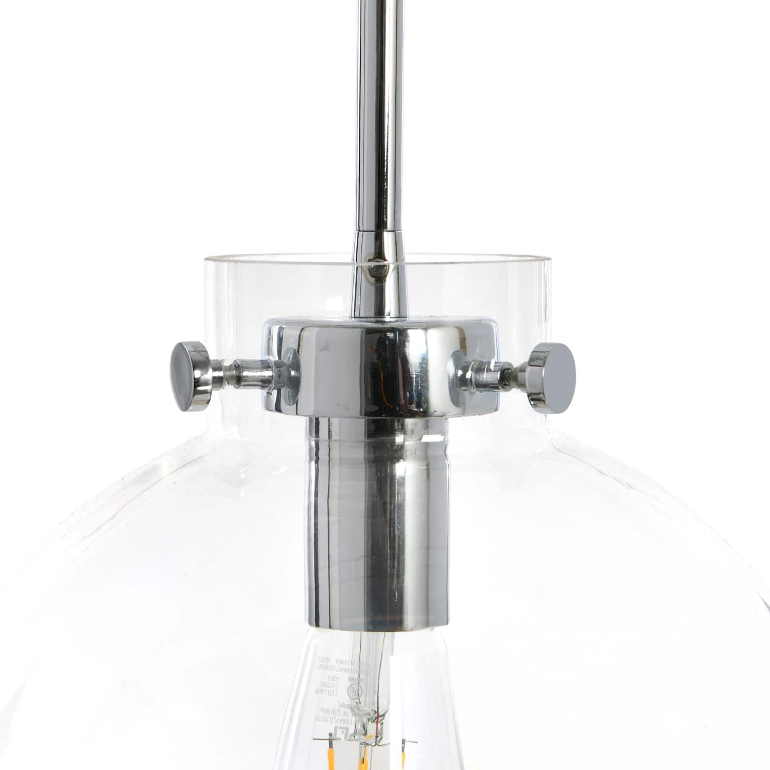 Hello Honey® Robert Stevenson Lighting Marson 15" Clear Glass & Chrome Metal Ceiling Light