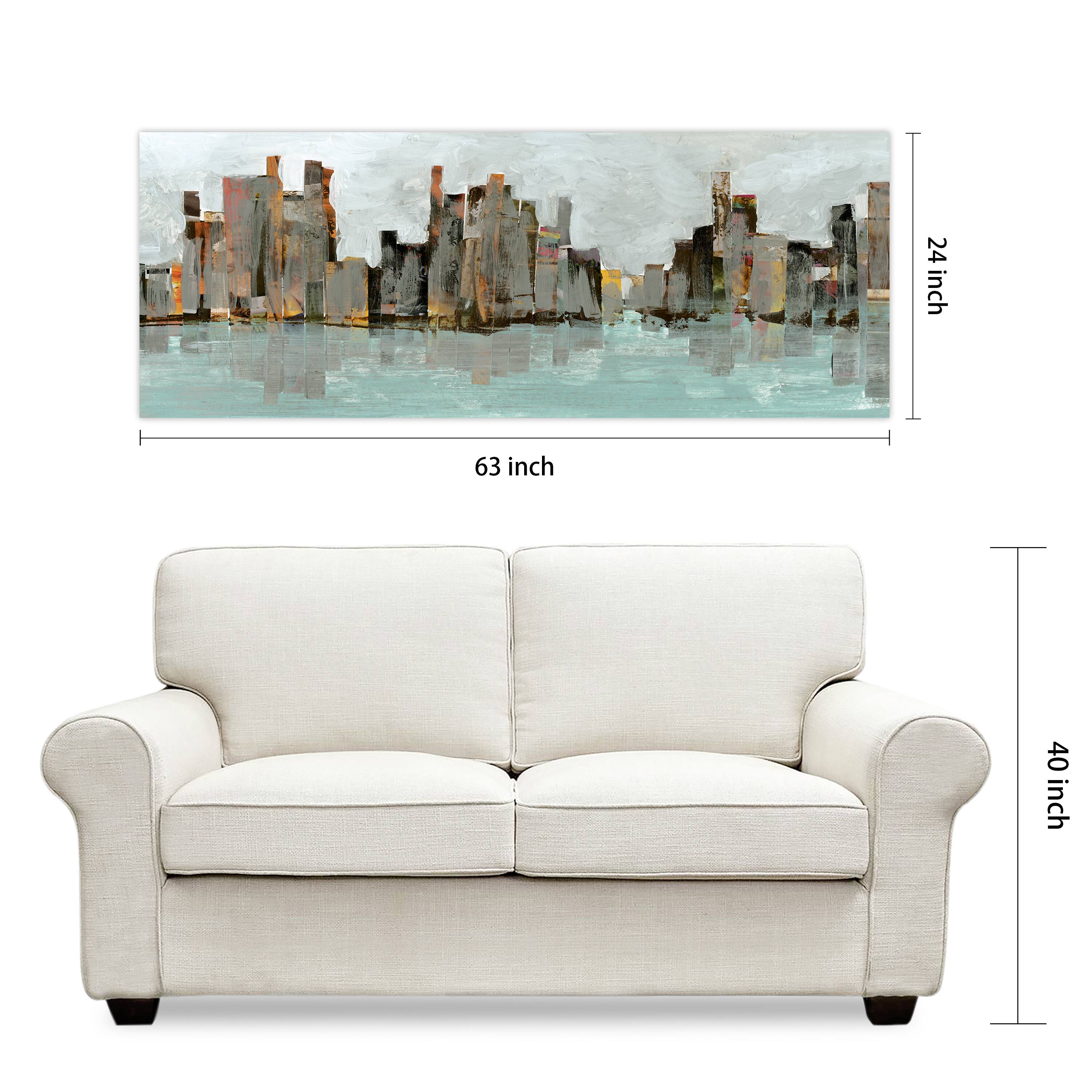 Empire Art Direct 63" x 24" City Abstract Chicago Skyline Frameless Printed Tempered Glass Wall Art