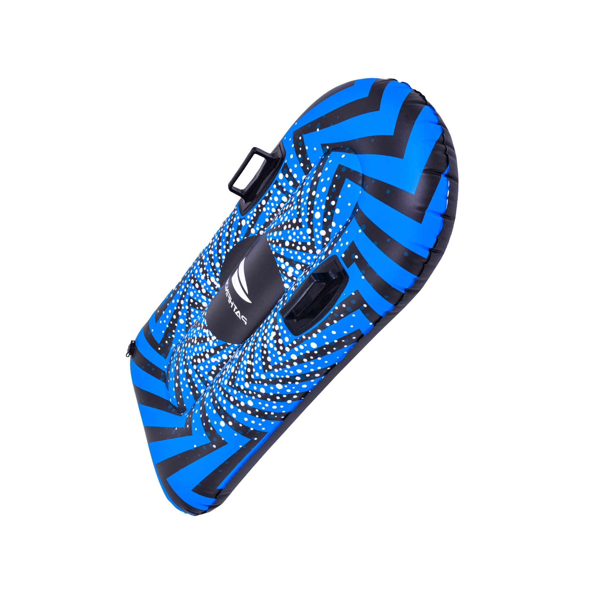 Pool Central 3.2ft. Inflatable Long Black & Blue Ride-On Pool Float & Snow Tube