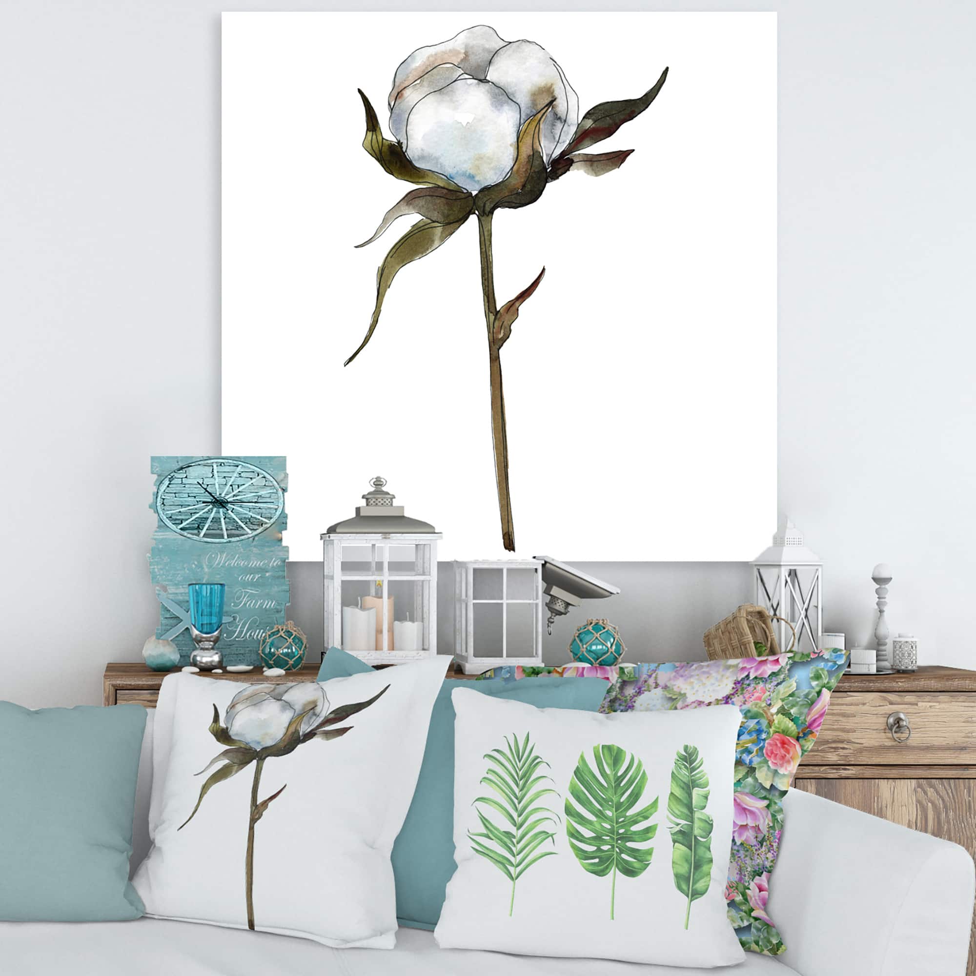 Designart - Retro Cotton Flower