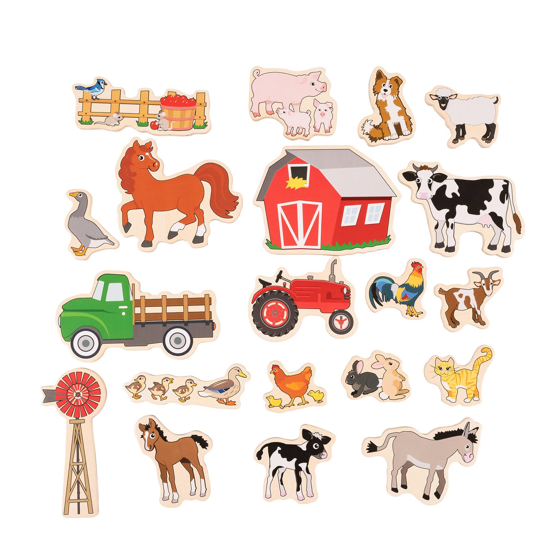 Spark & Wow Wooden Farm Magnets Set