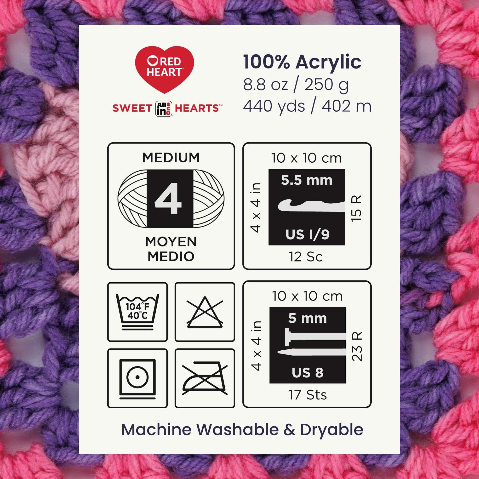 3 Pack Red Heart® All in One™ Sweet Hearts™ Yarn