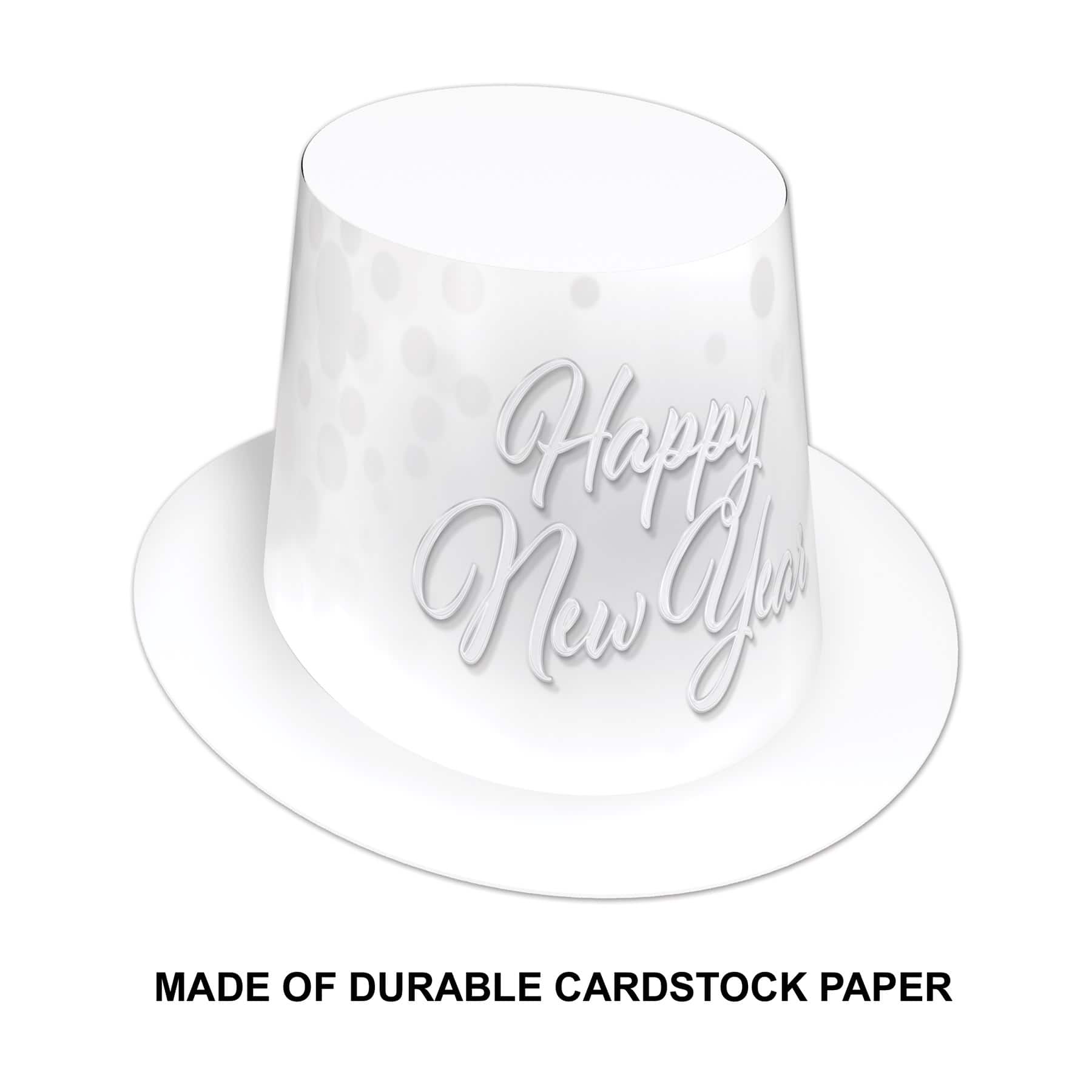 Beistle Adult Whiteout New Year Hi-Hats, 25ct.